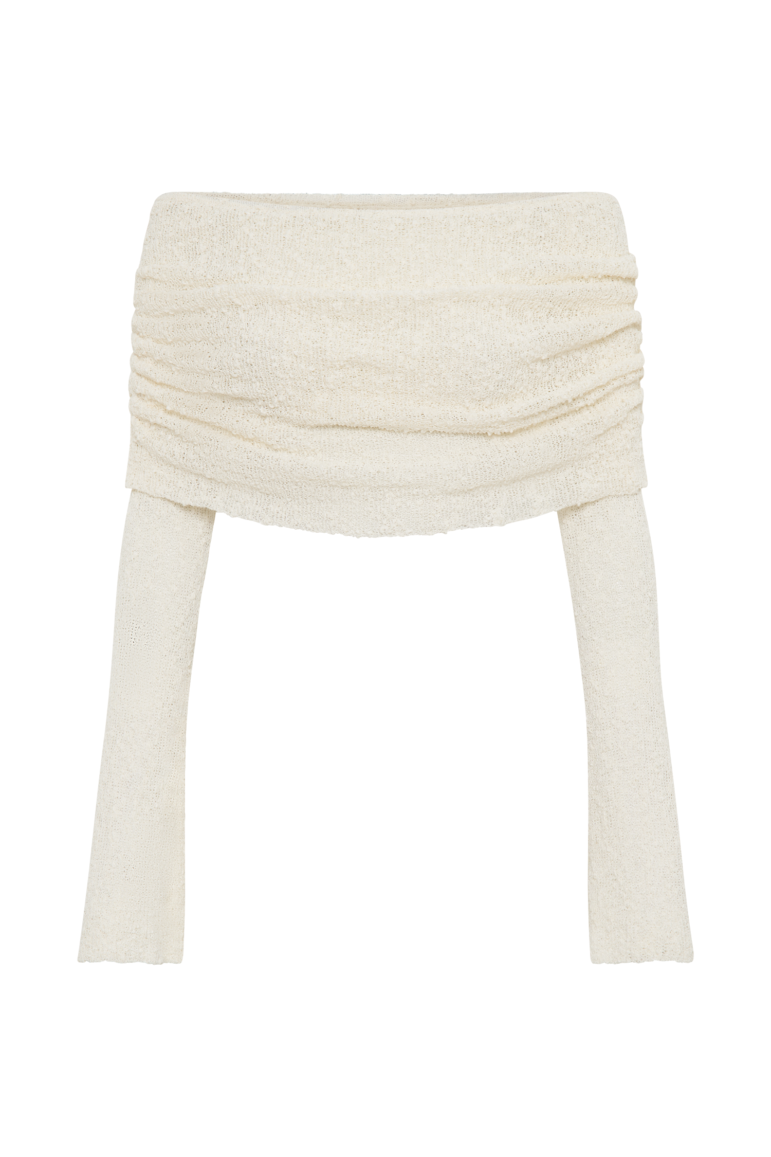Marisol Off Shoulder Boucle Top - Ivory #8
