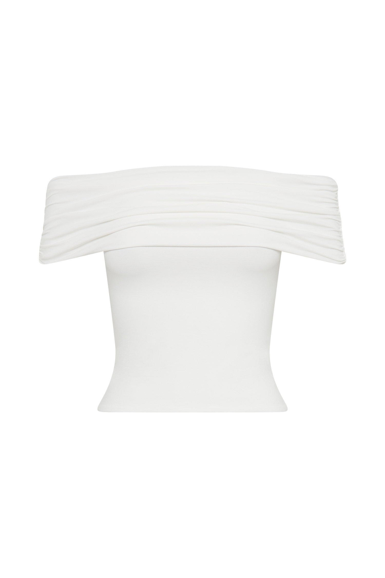 Meena Recycled Nylon Off Shoulder Top - White #13