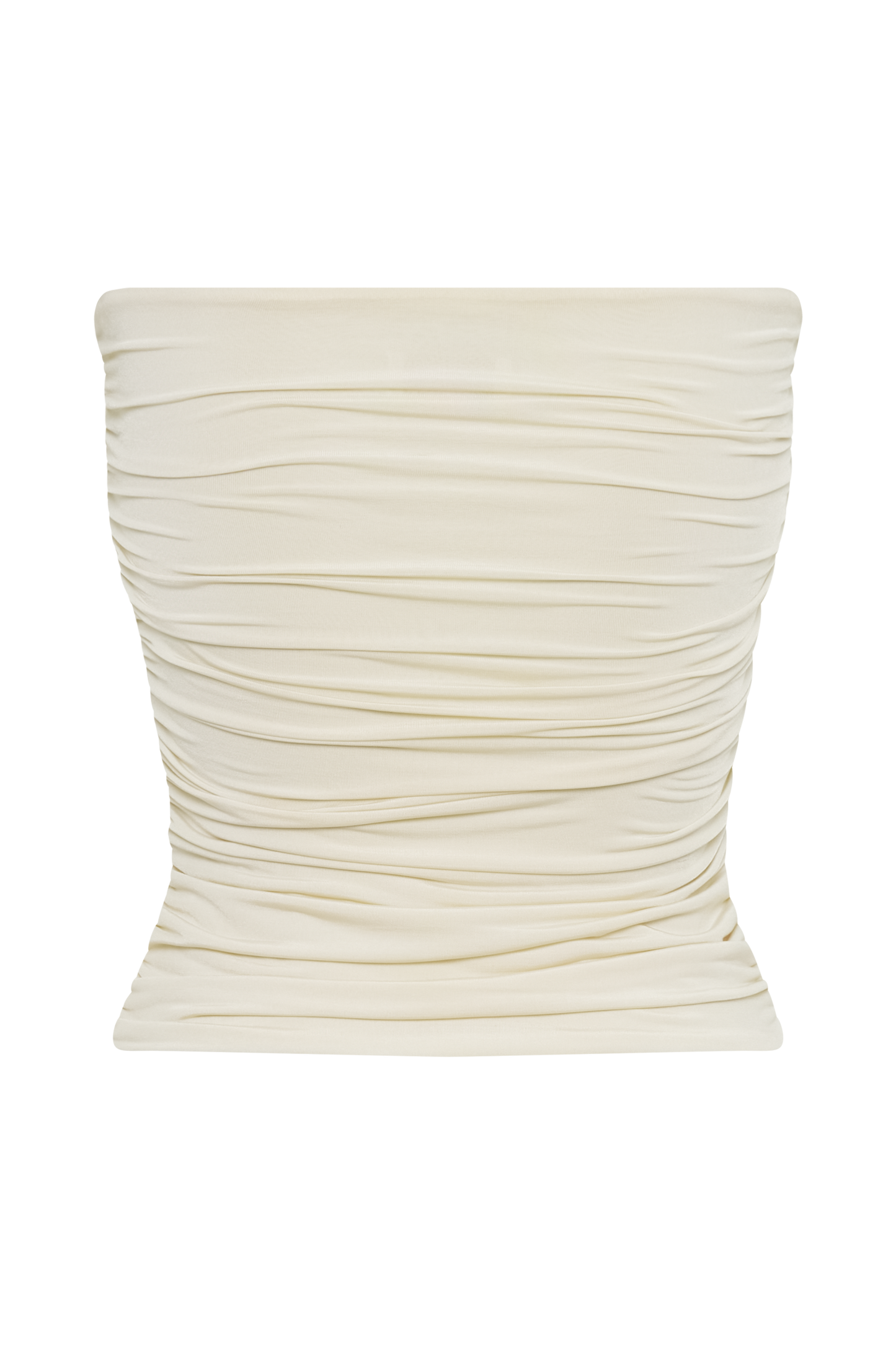 Winslet Strapless Slinky Longline Top With Shell Hardware - Ivory