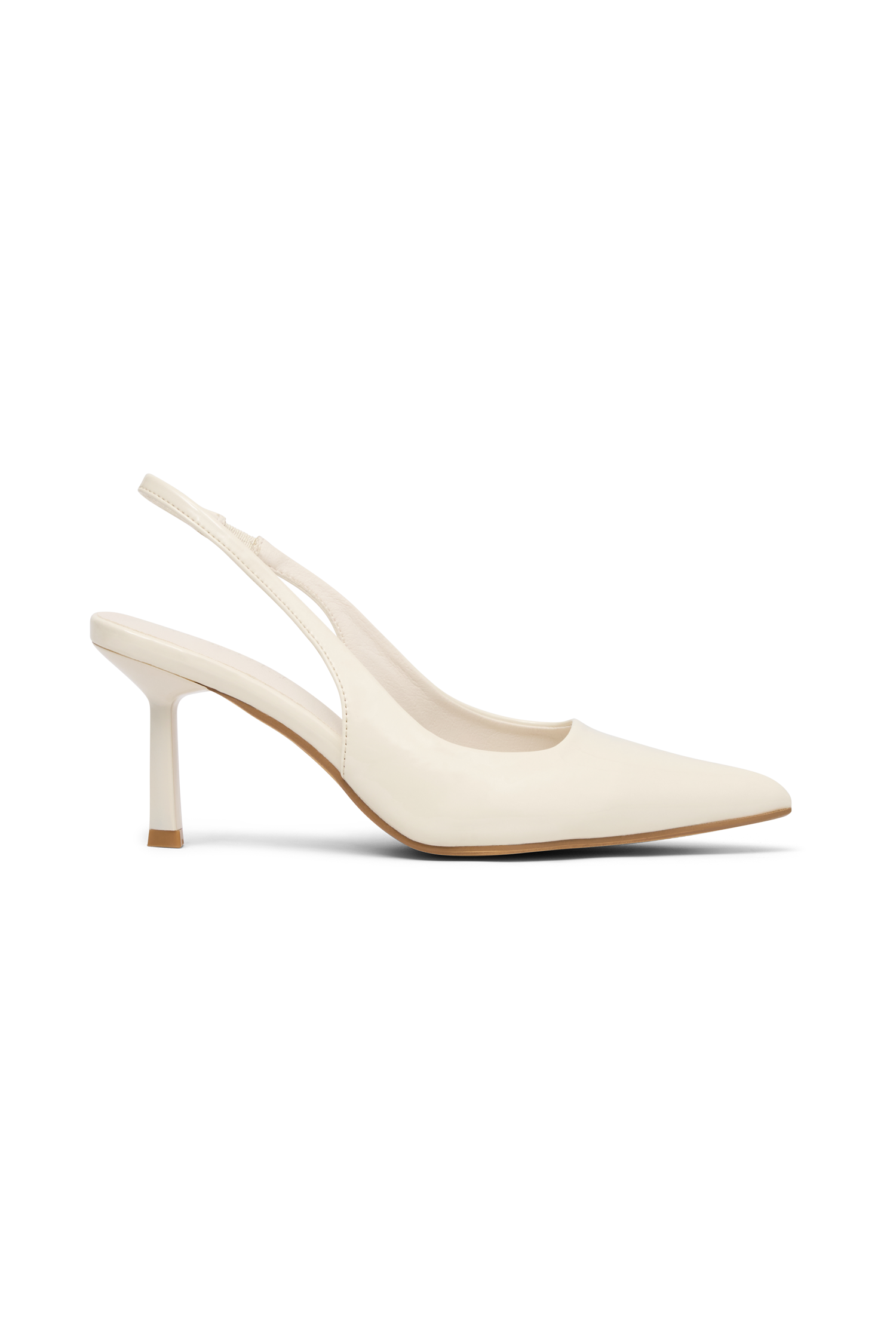 Dasha Patent Sling Back Heels - Ivory #5