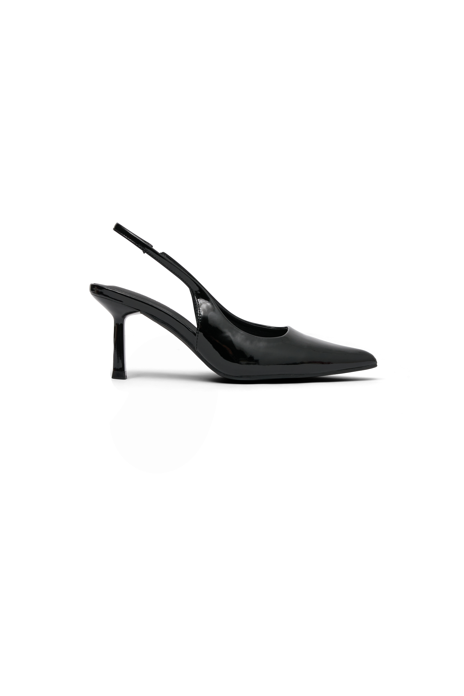 Dasha Patent Sling Back Heels - Black #5