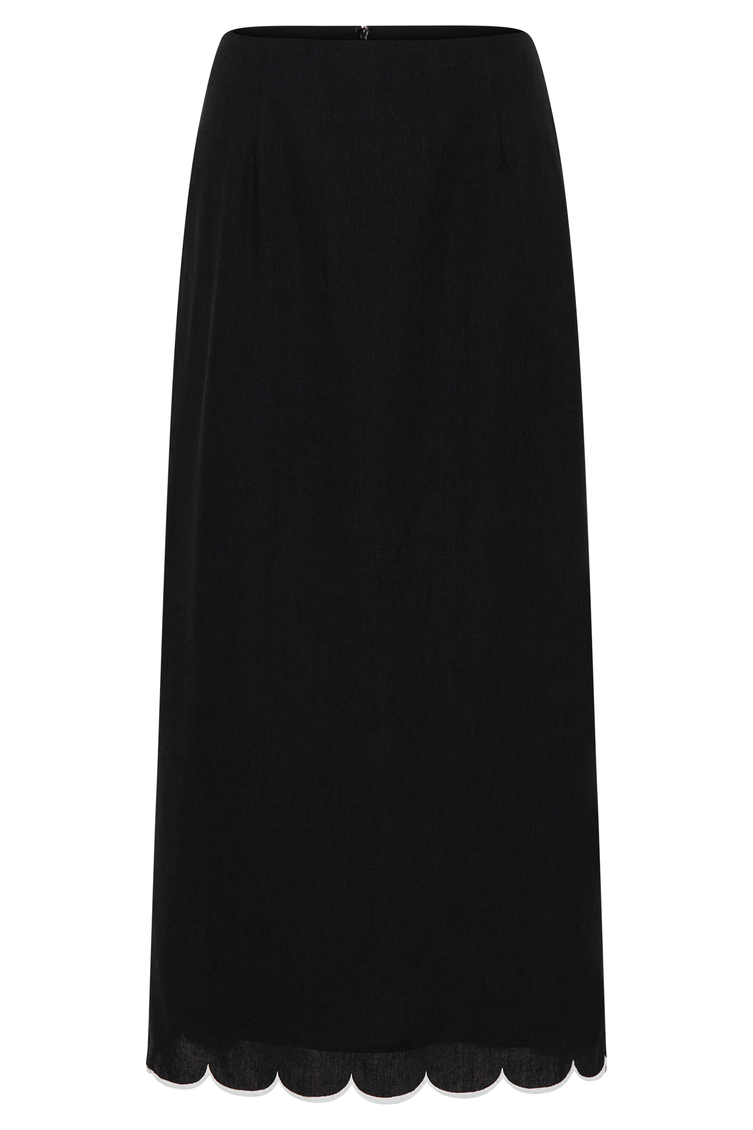 Alessio Scalloped Midi Skirt - Black #8