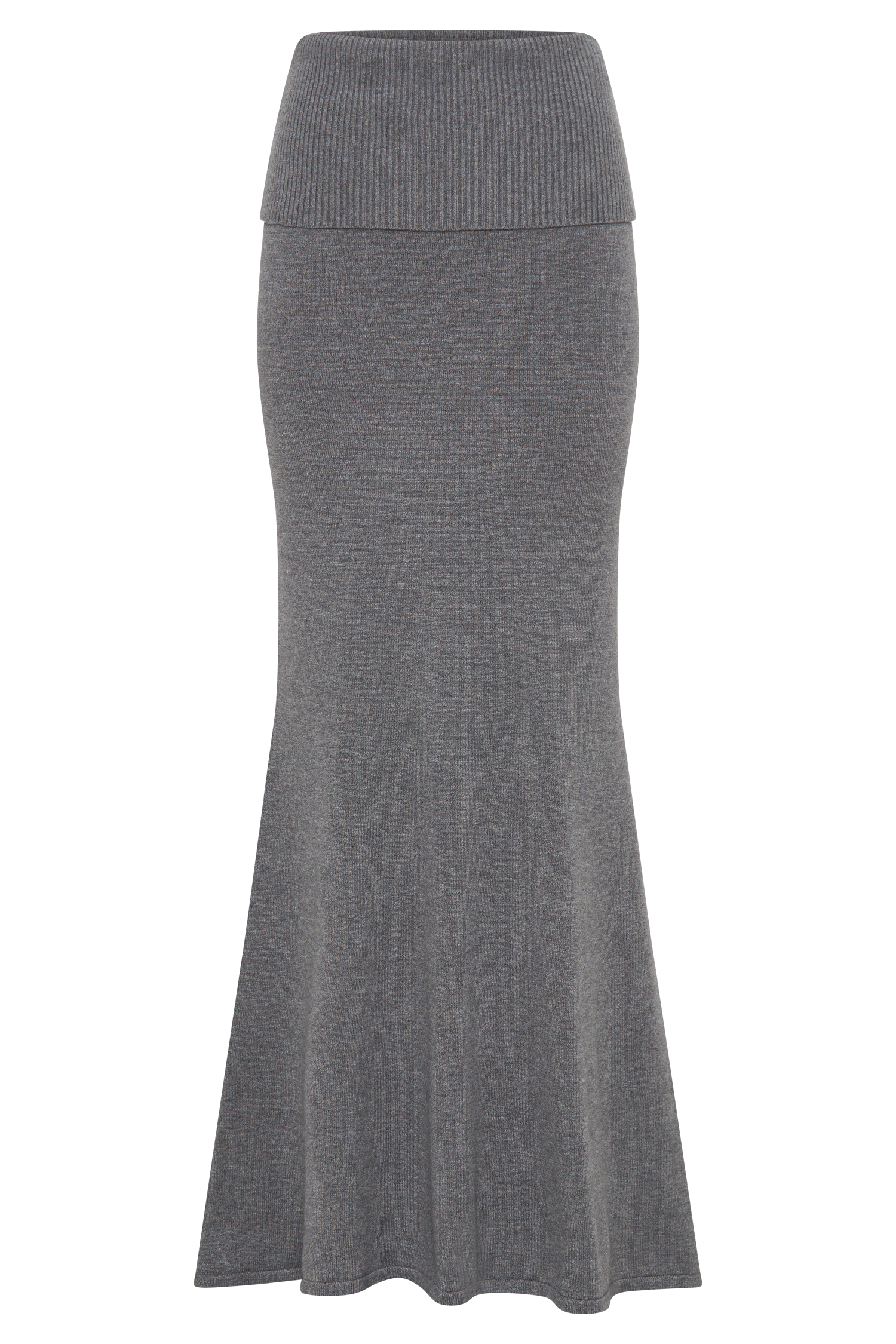 Karlie Knit Maxi Skirt With Ribbed Waist - Charcoal Marle #13