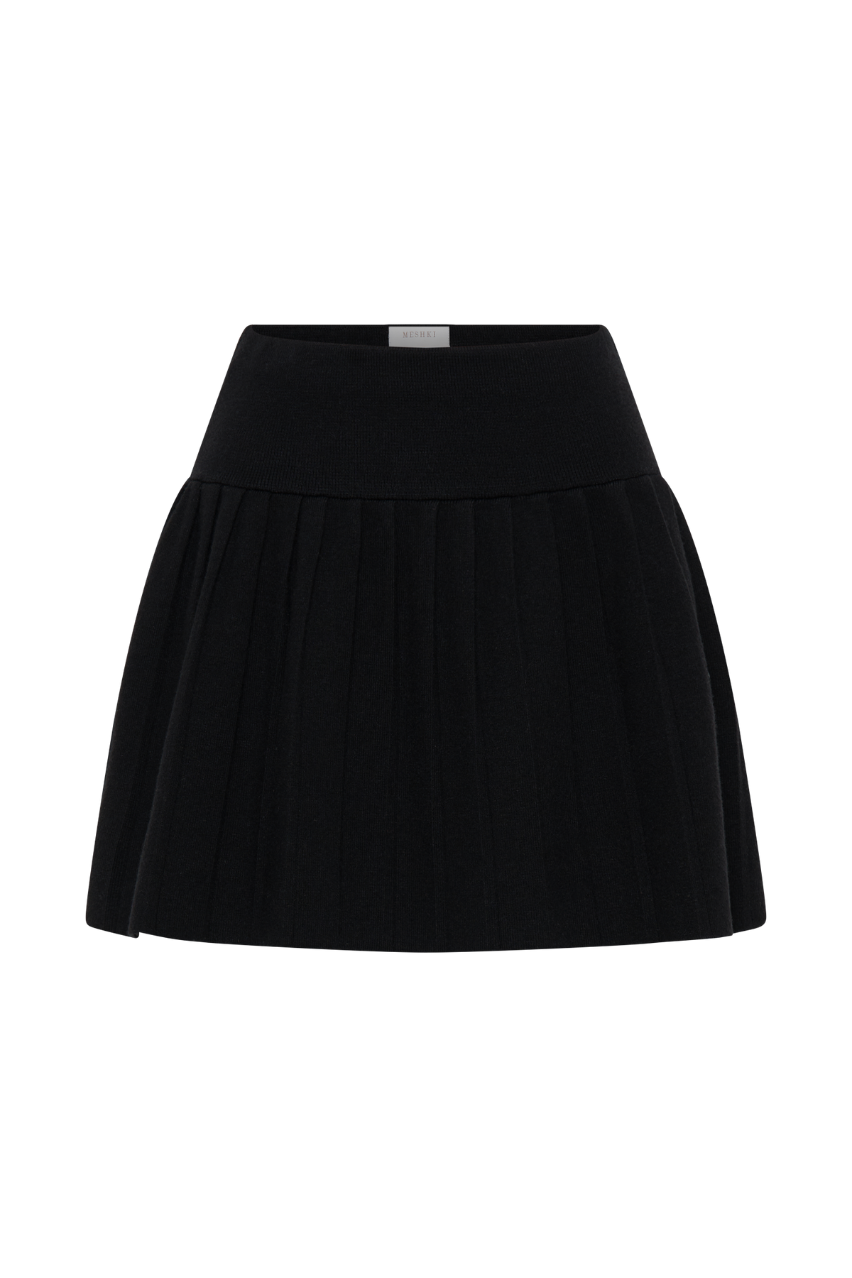 Beverly Knit Pleated Mini Skirt - Black #11