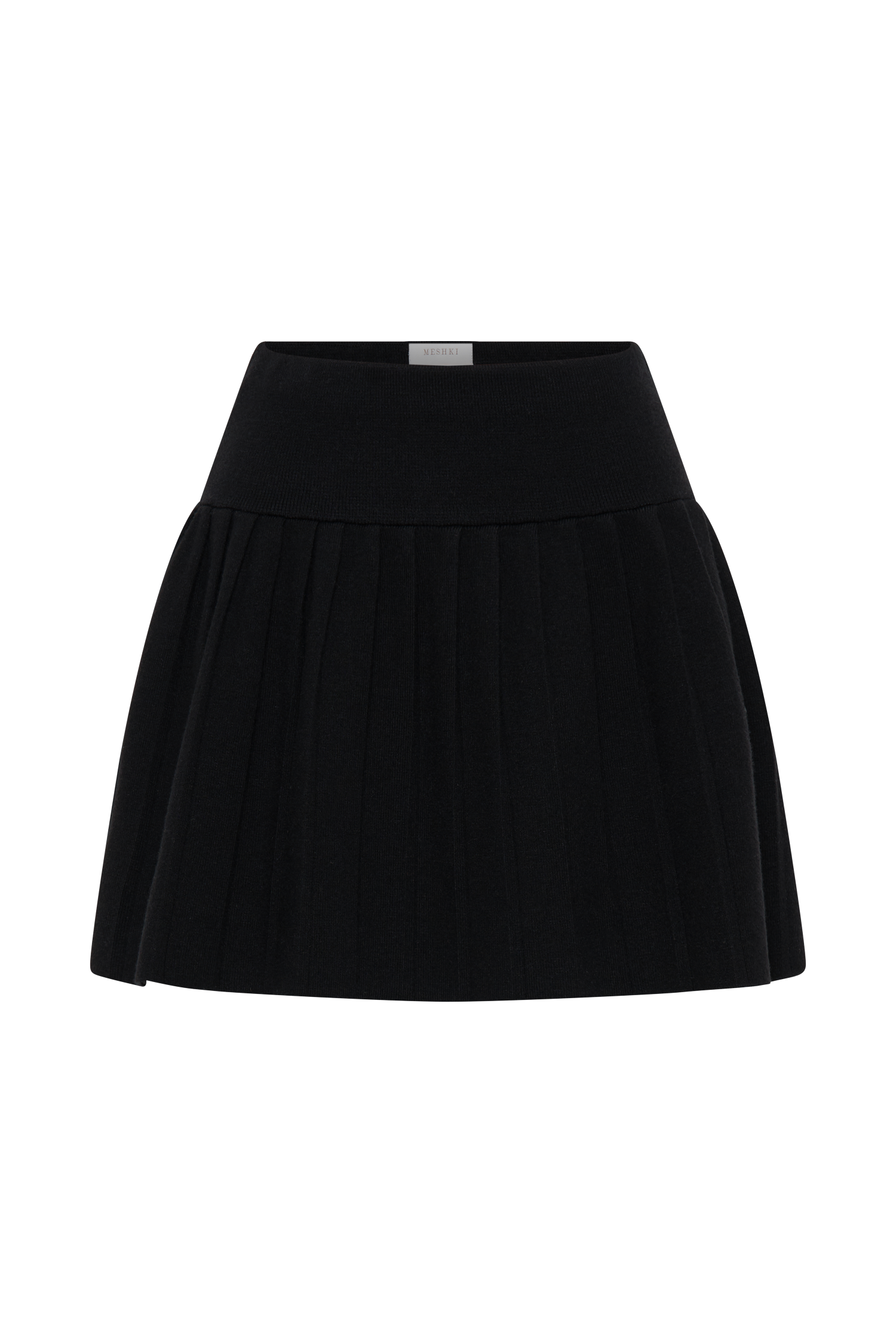 Beverly Knit Pleated Mini Skirt - Black #11