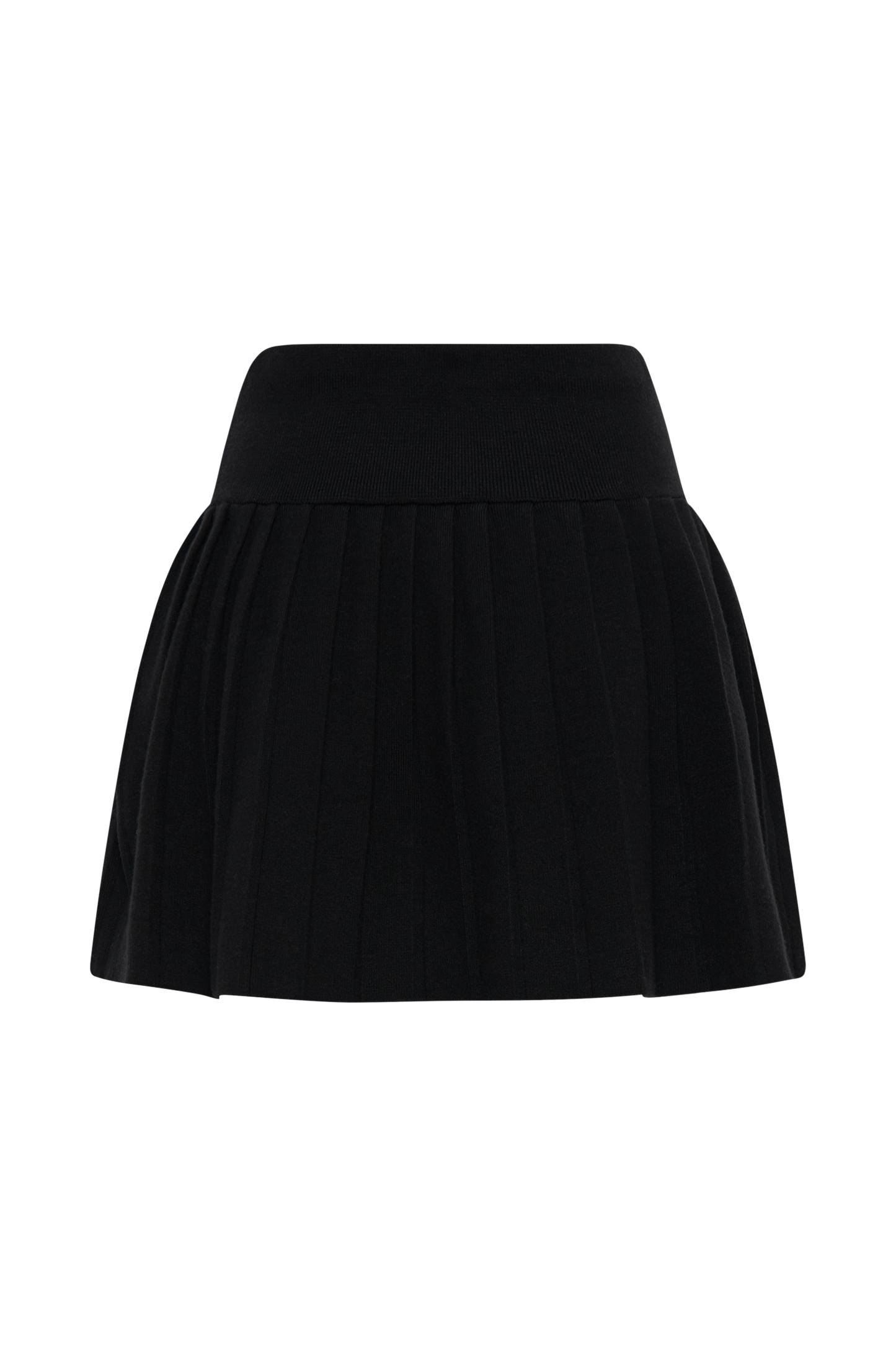 Beverly Knit Pleated Mini Skirt - Black