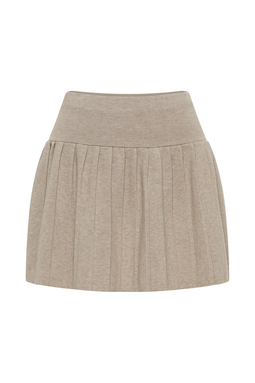 Beverly Knit Pleated Mini Skirt - Oak