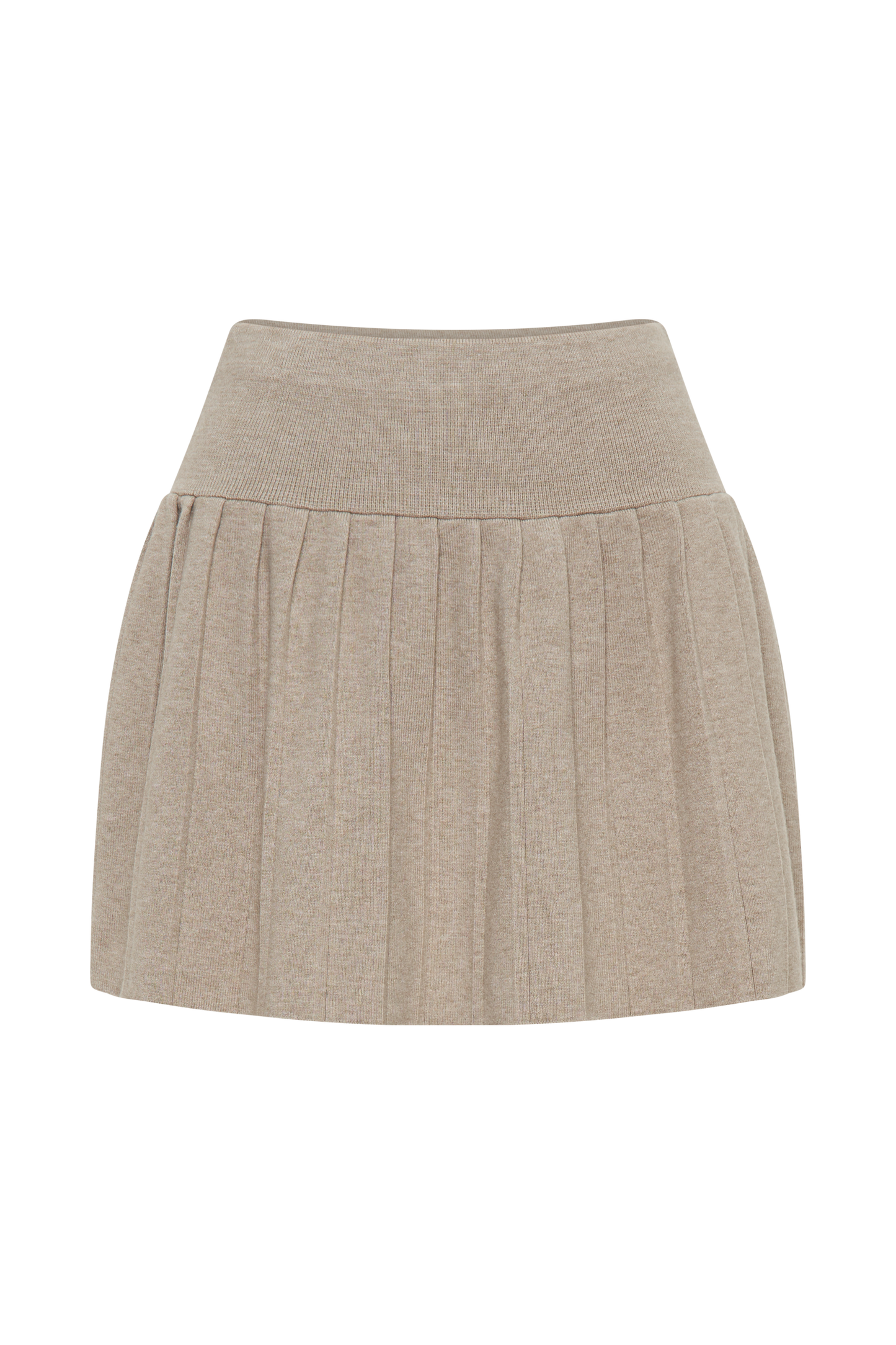 Beverly Knit Pleated Mini Skirt - Oak