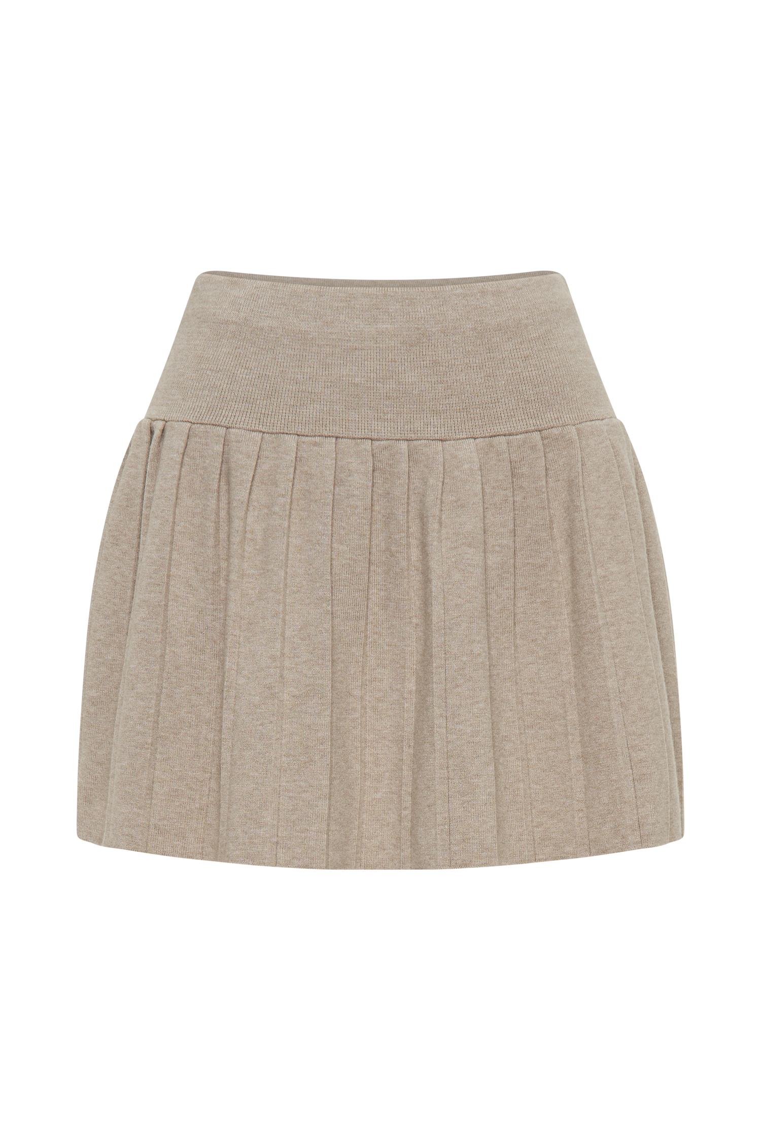 Beverly Knit Pleated Mini Skirt - Oak #12