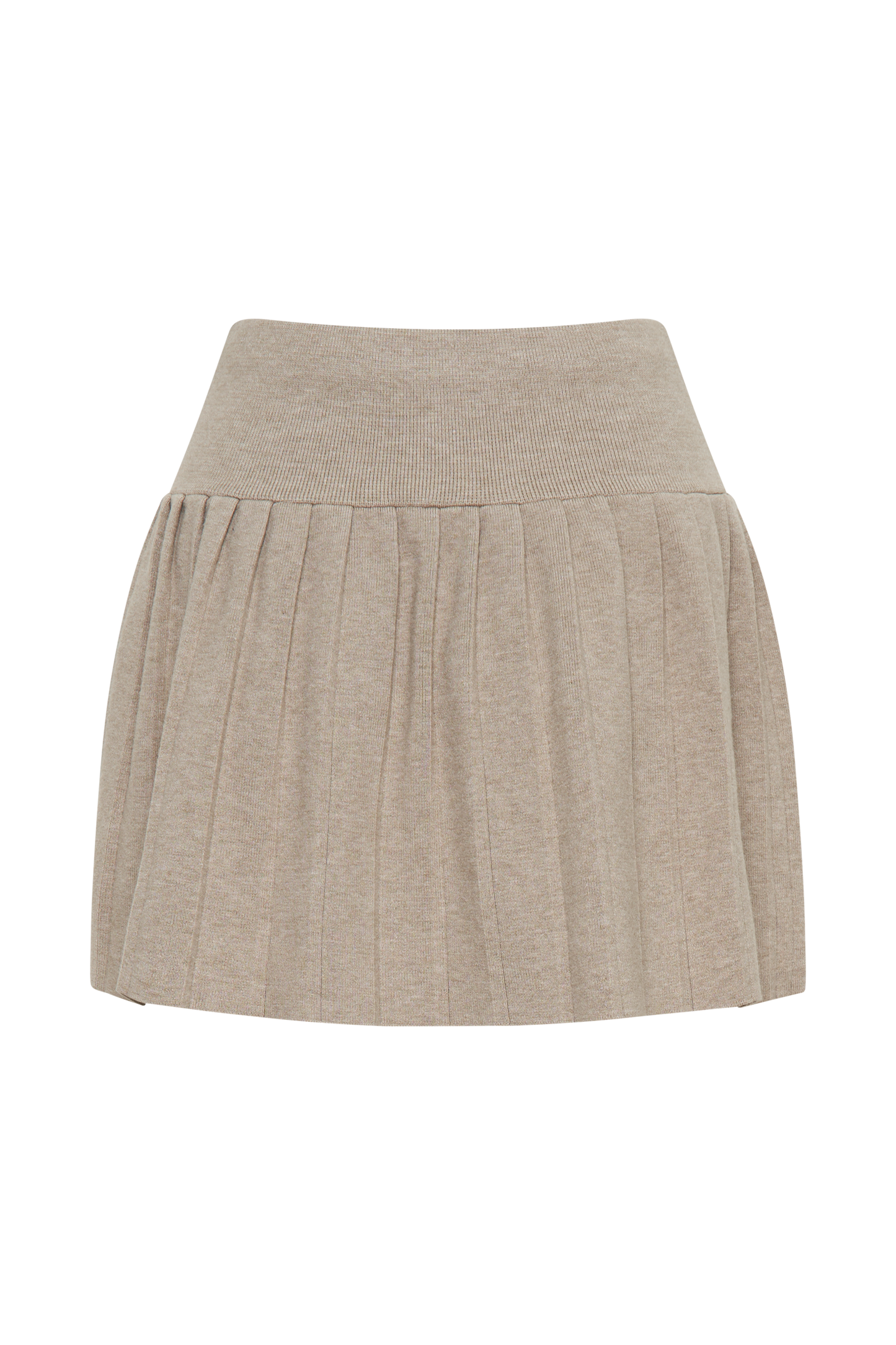 Beverly Knit Pleated Mini Skirt - Oak