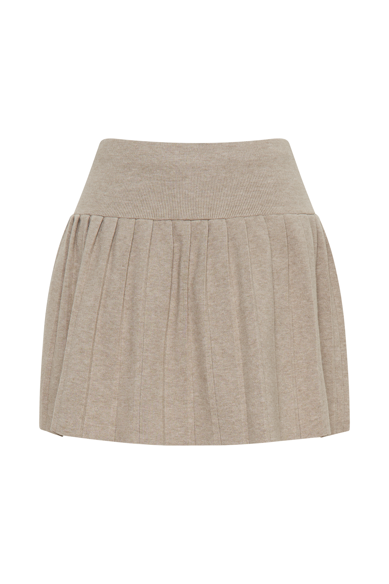 Beverly Knit Pleated Mini Skirt - Oak #11
