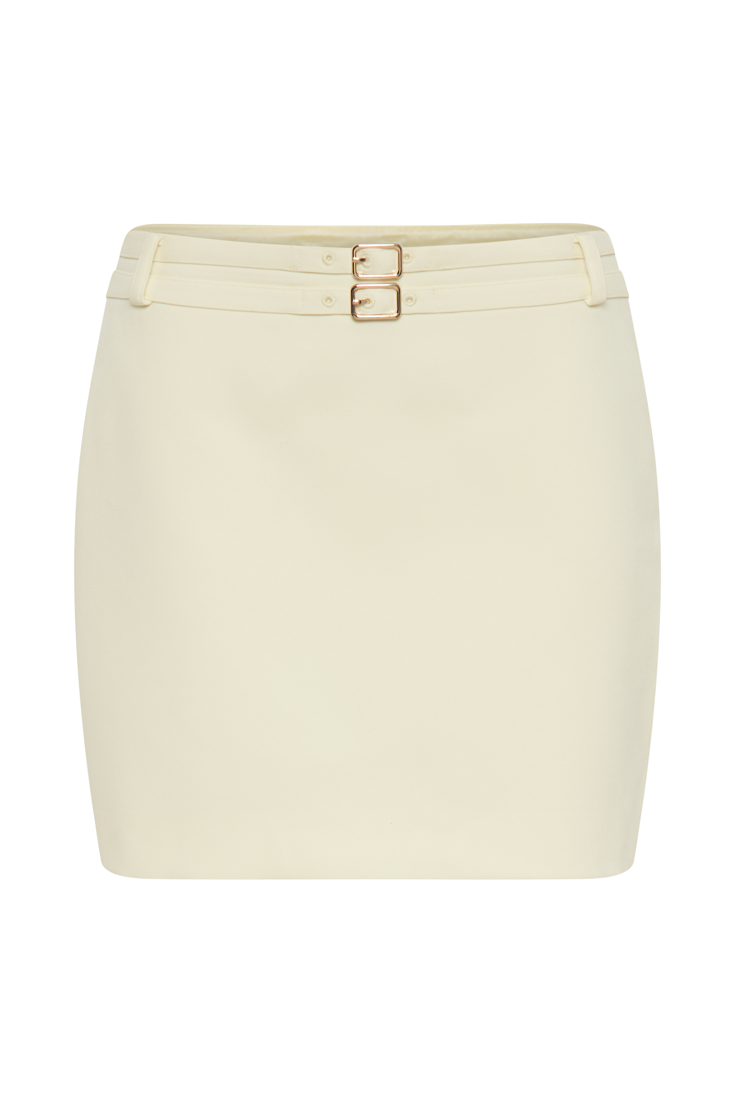 Letitia Suiting Mini Skirt With Buckle - Pastel Lemon #10