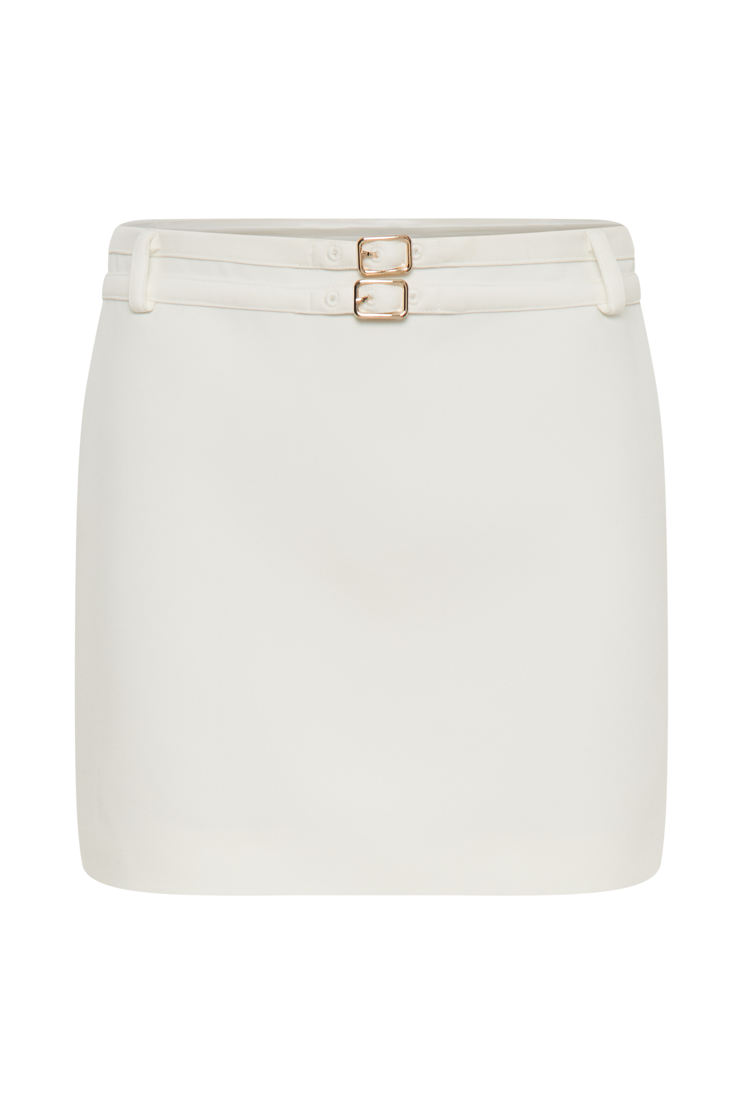 Letitia Suiting Mini Skirt With Buckle - Ivory