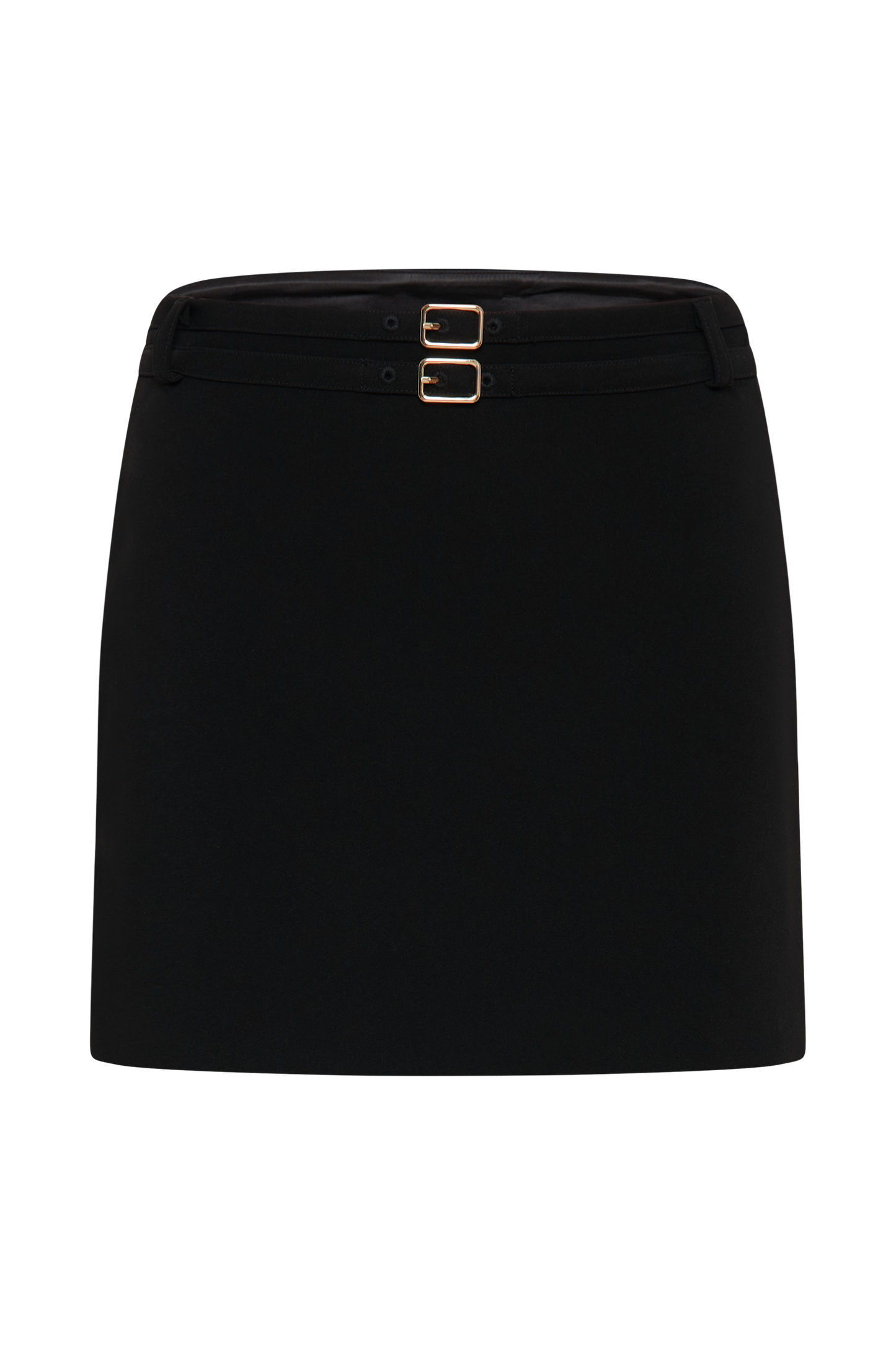 Letitia Suiting Mini Skirt With Buckle - Black