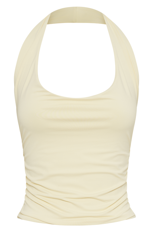 Marie Recycled Halter Top - Lemon Sherbet