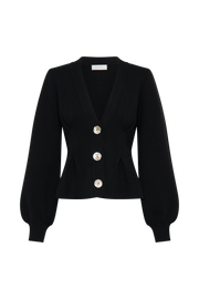 Beverly Knit Cinched Cardigan - Black