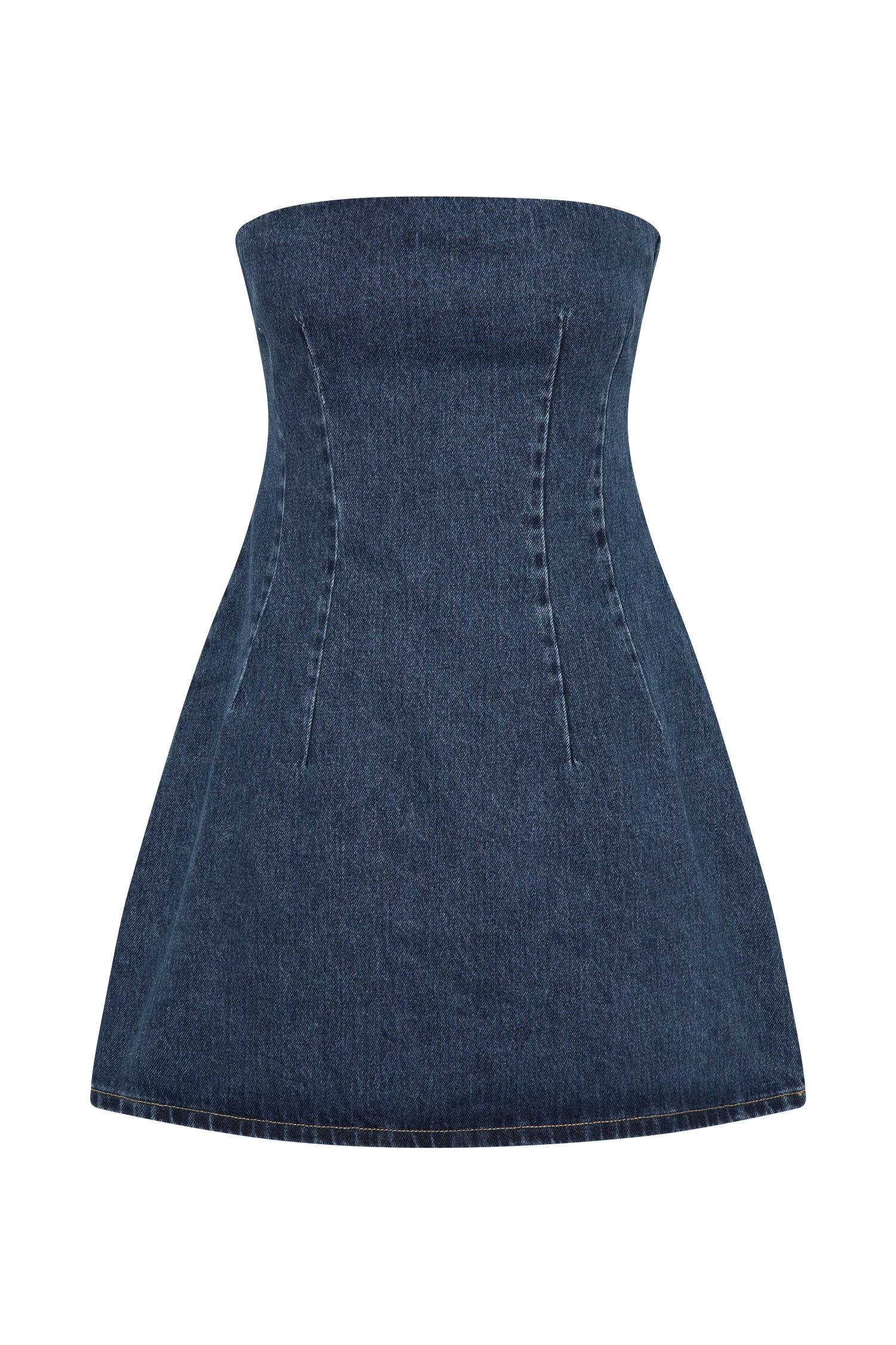 Cecily Strapless Denim Mini Dress - Dark Blue #10