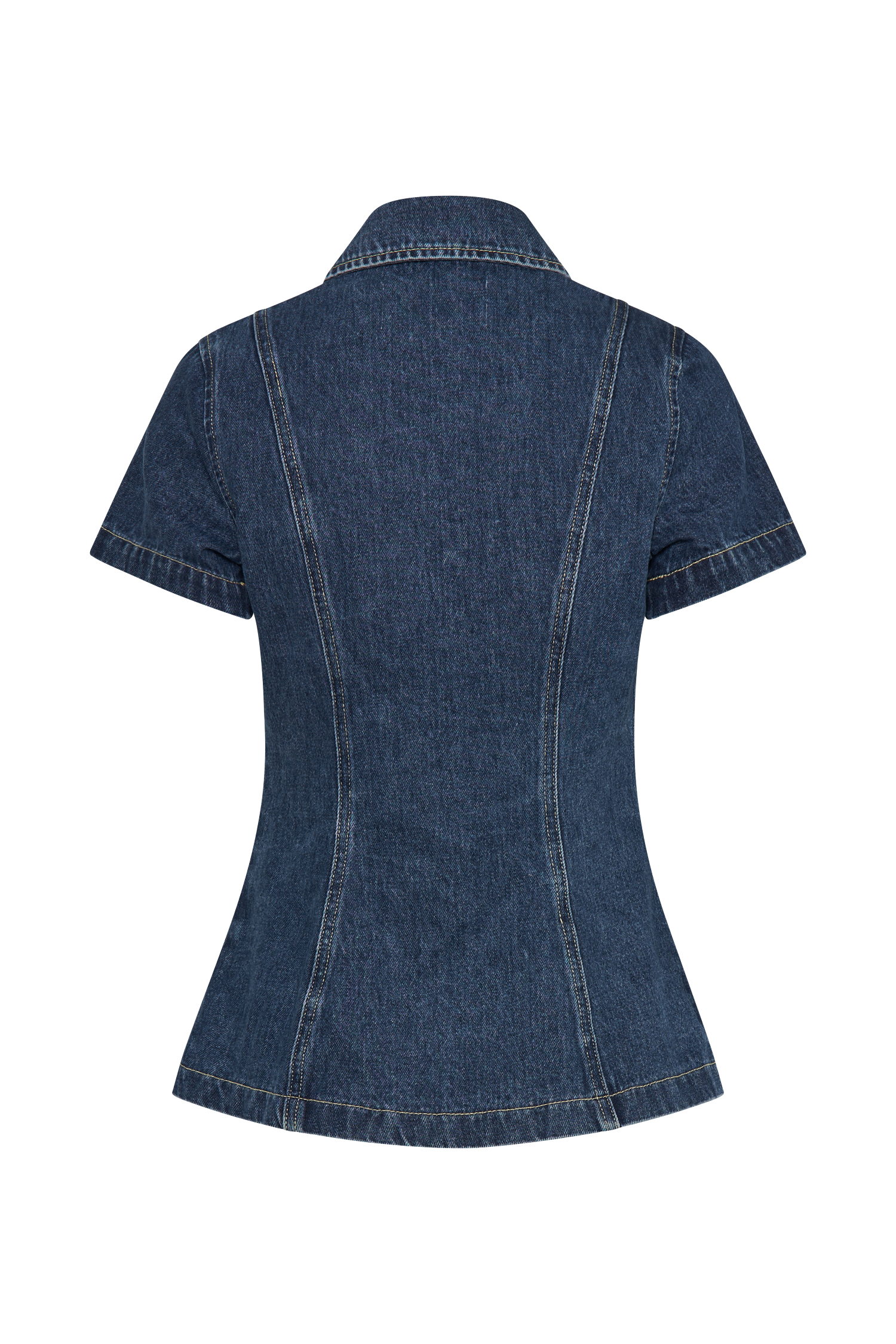 Ellie Denim Short Sleeve Top - Dark Blue #8
