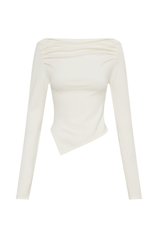 Karlie Off Shoulder Knit Top - Ivory