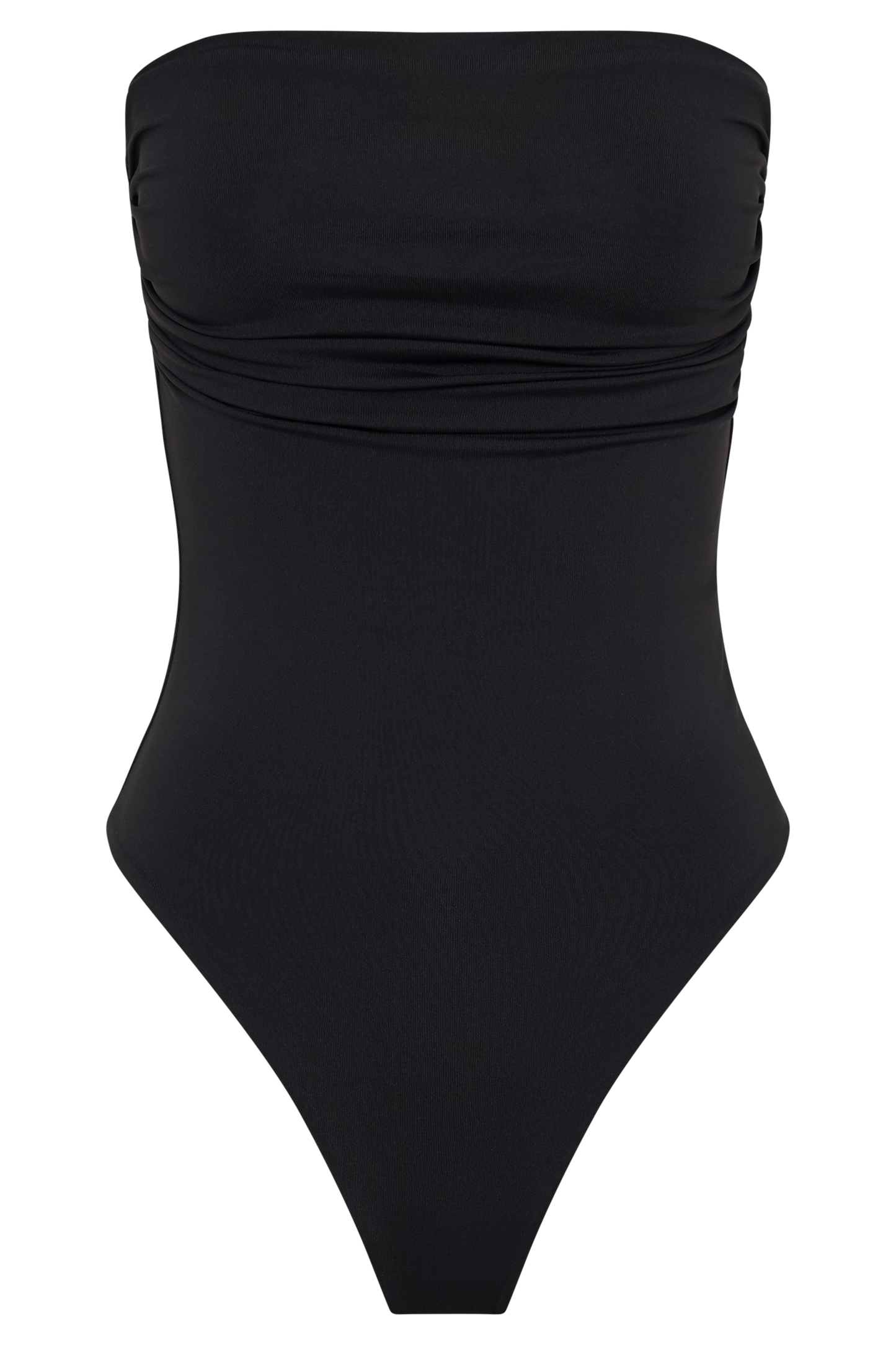 Romina Recycled Nylon Ruched Bodysuit - Black