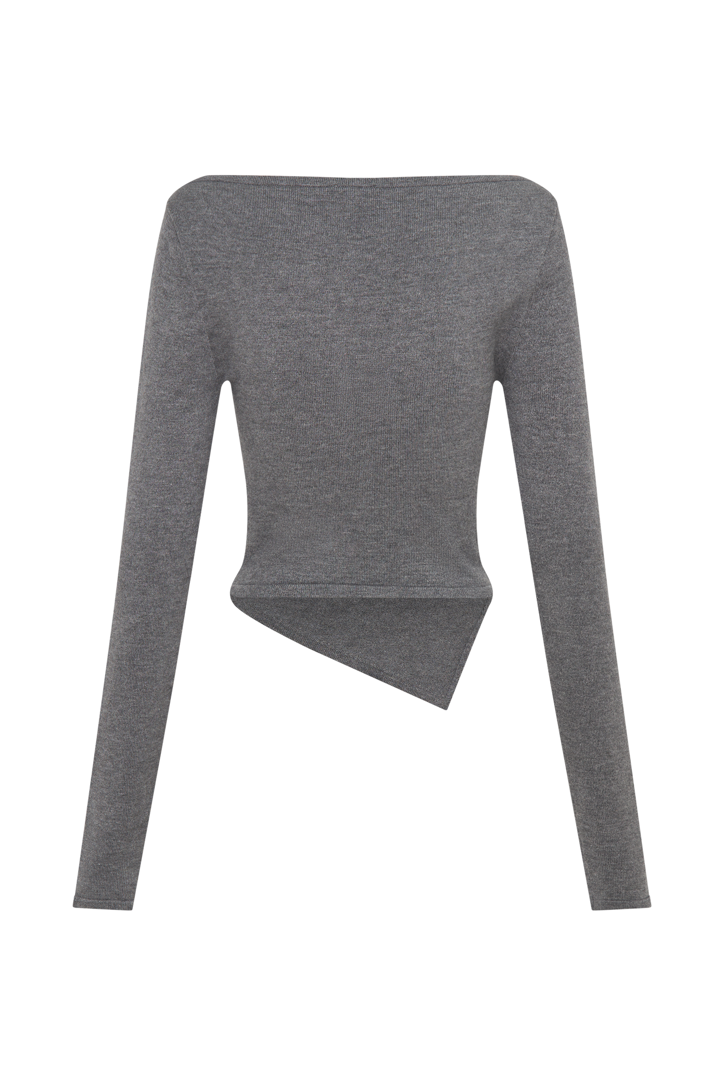 Karlie Off Shoulder Knit Top - Charcoal Marle