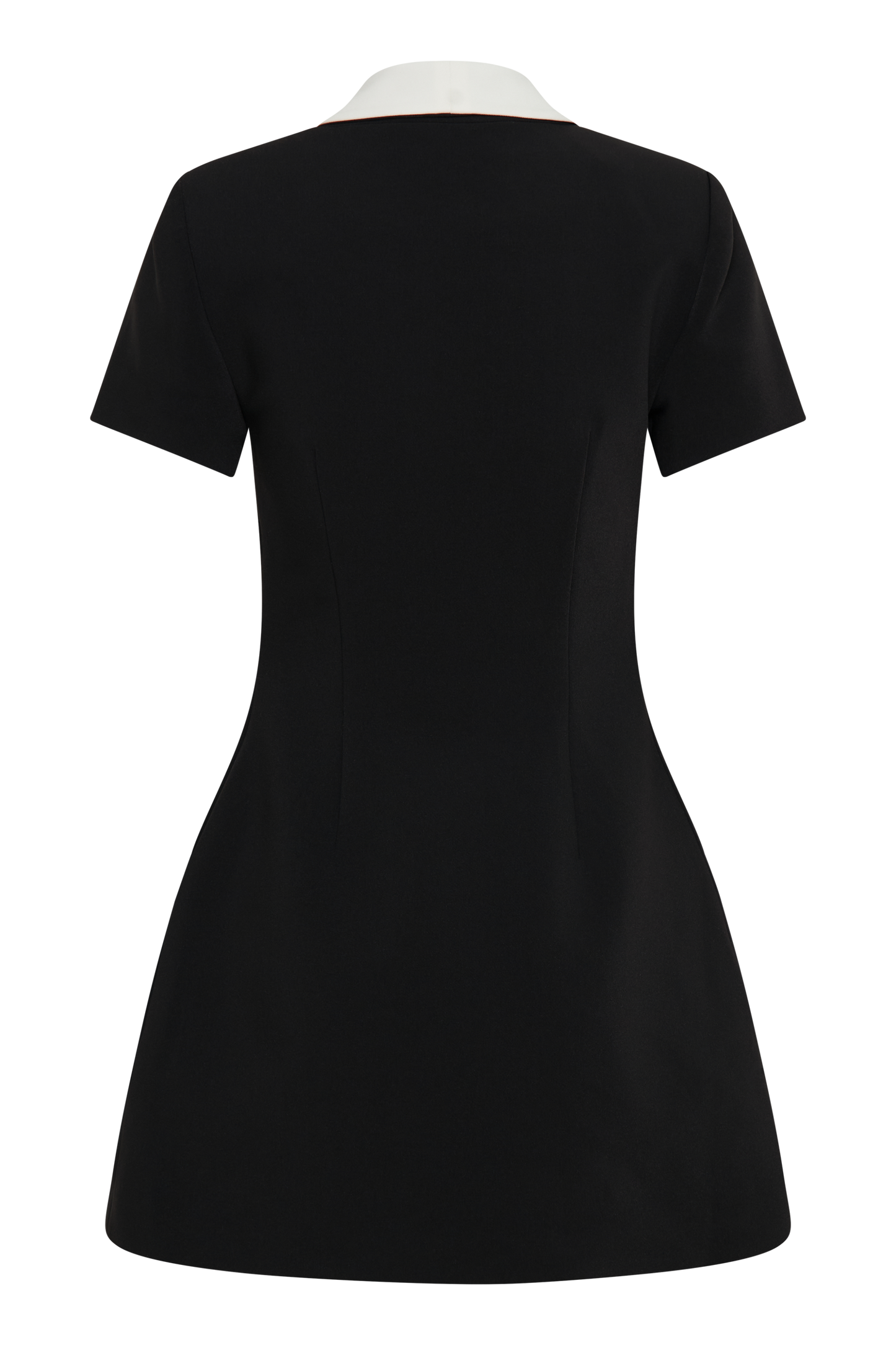 Paolina Collared Contrast Suiting Mini Dress - Black/White