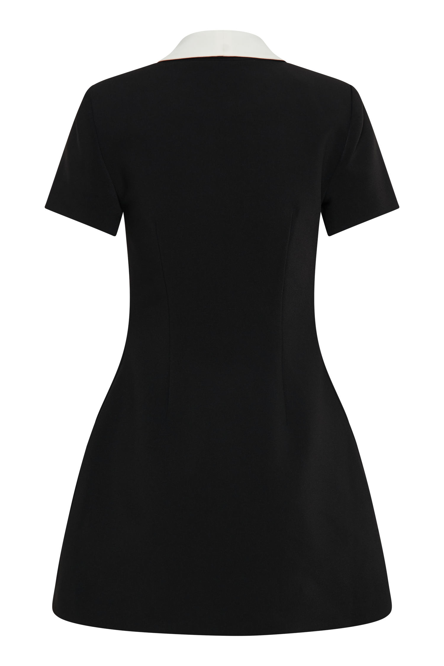 Paolina Collared Contrast Suiting Mini Dress - Black/White #9