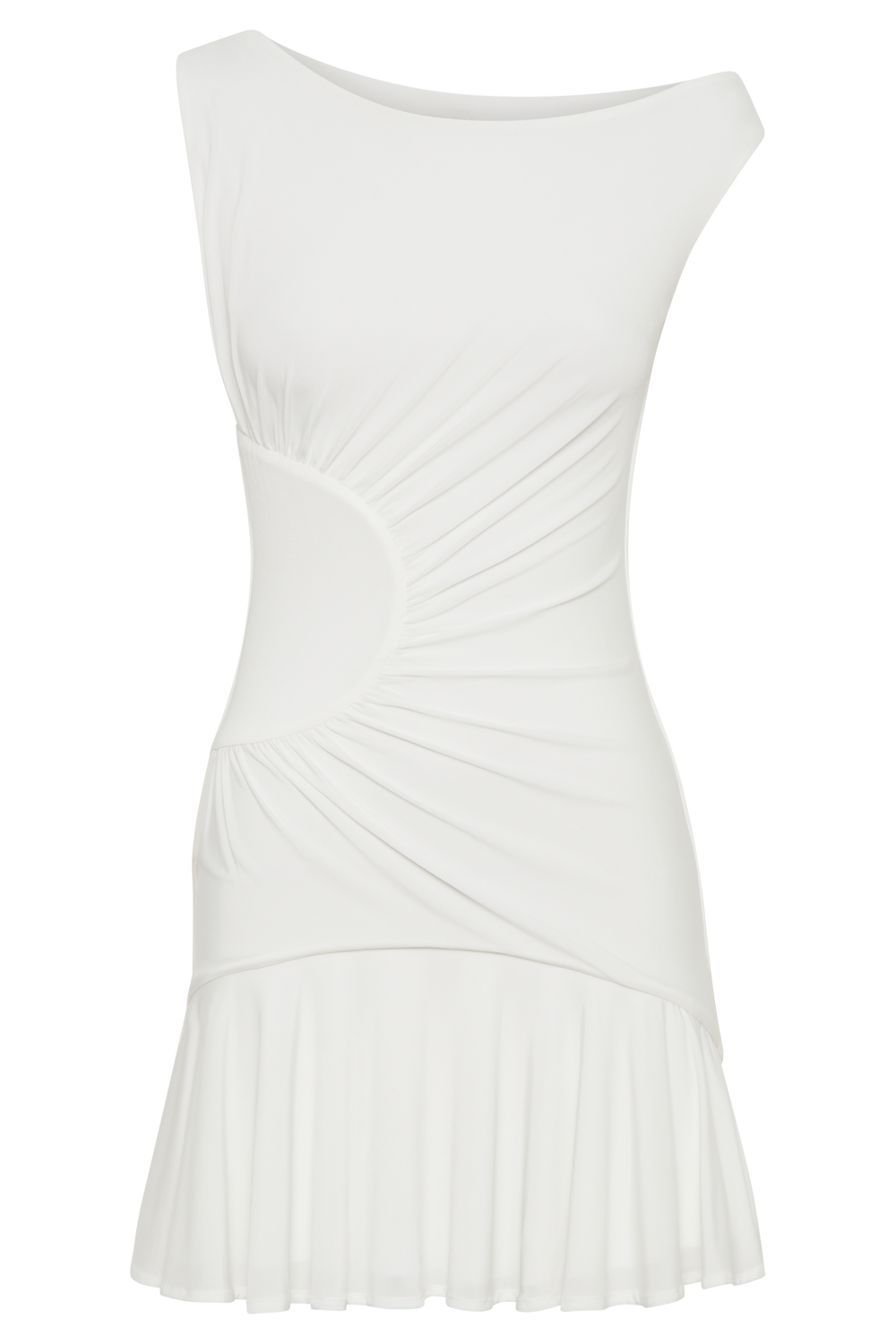 Irving Off Shoulder Slinky Mini Dress - Ivory