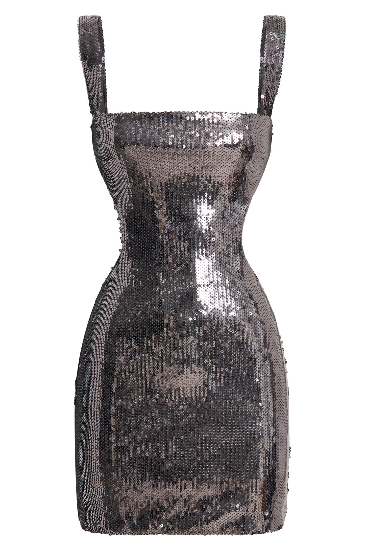 Adoria Sequin Cut Out Mini Dress - Charcoal