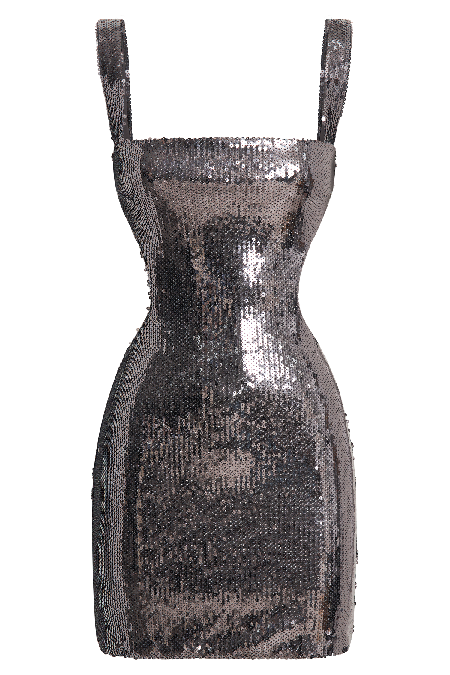 Adoria Sequin Cut Out Mini Dress - Charcoal #12