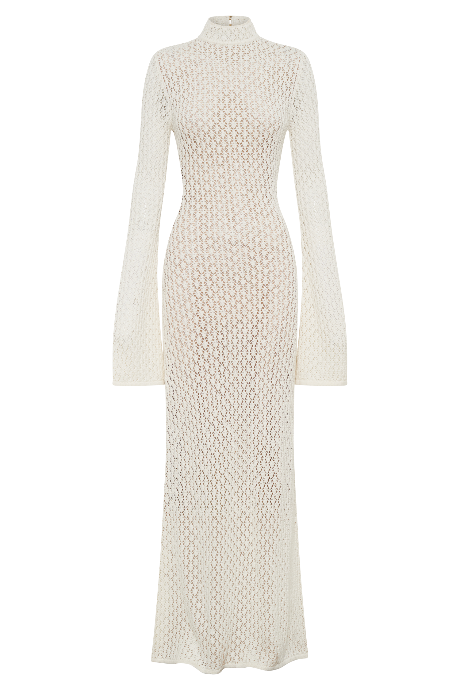 Julia Crochet Open Back Maxi Dress - White #12