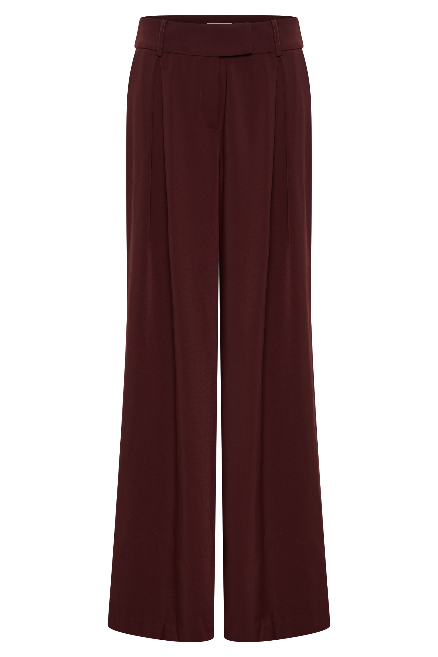 Jacqueline Pleated Wide Leg Pants - Mahogany