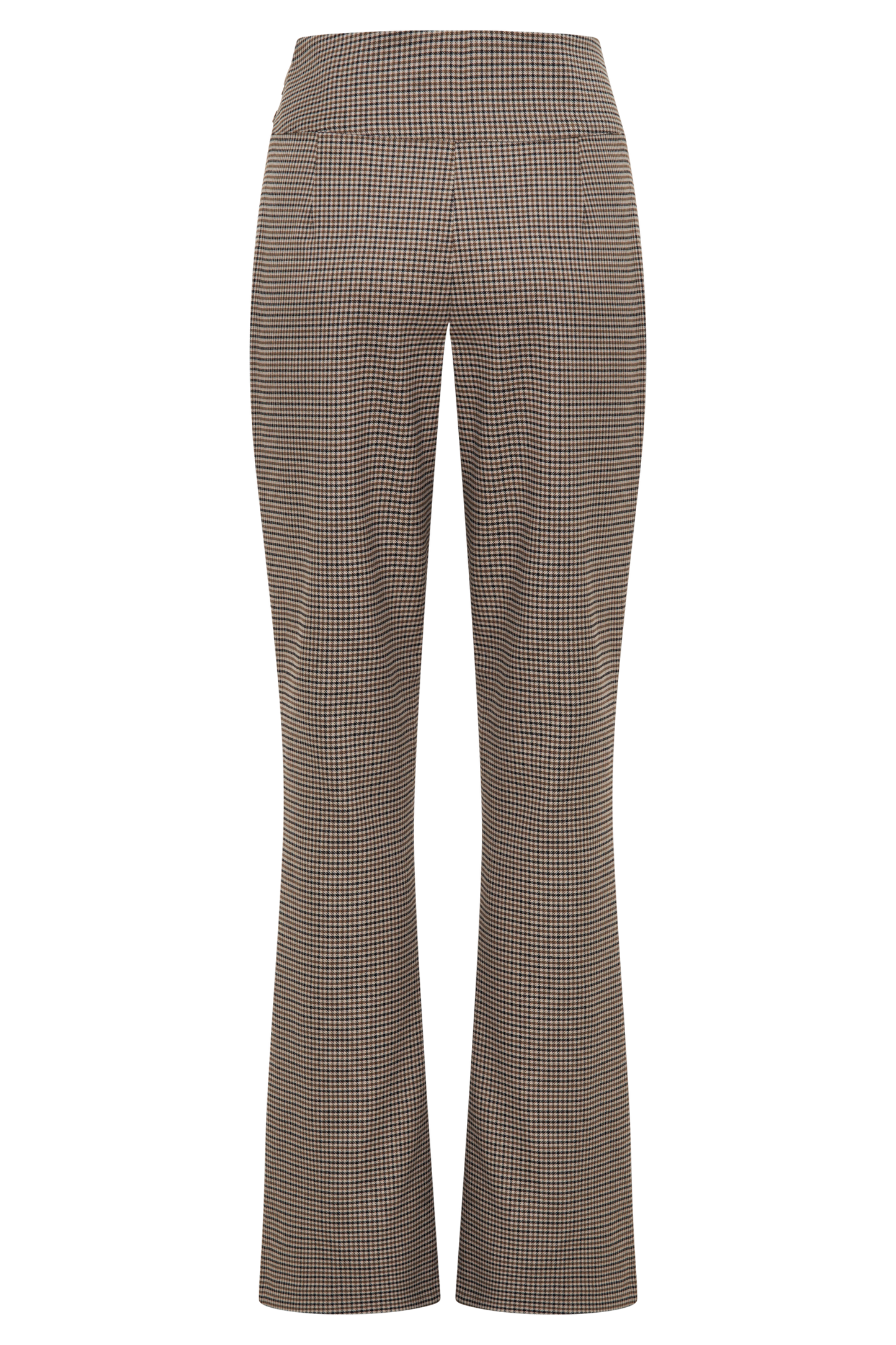 Sweeney Mid Rise Buckle Straight Leg Pant - Tan Check