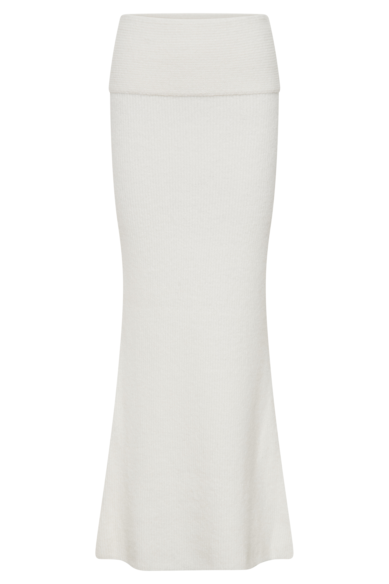 Charlotte Knit Maxi Skirt With Overlay - Ivory #10