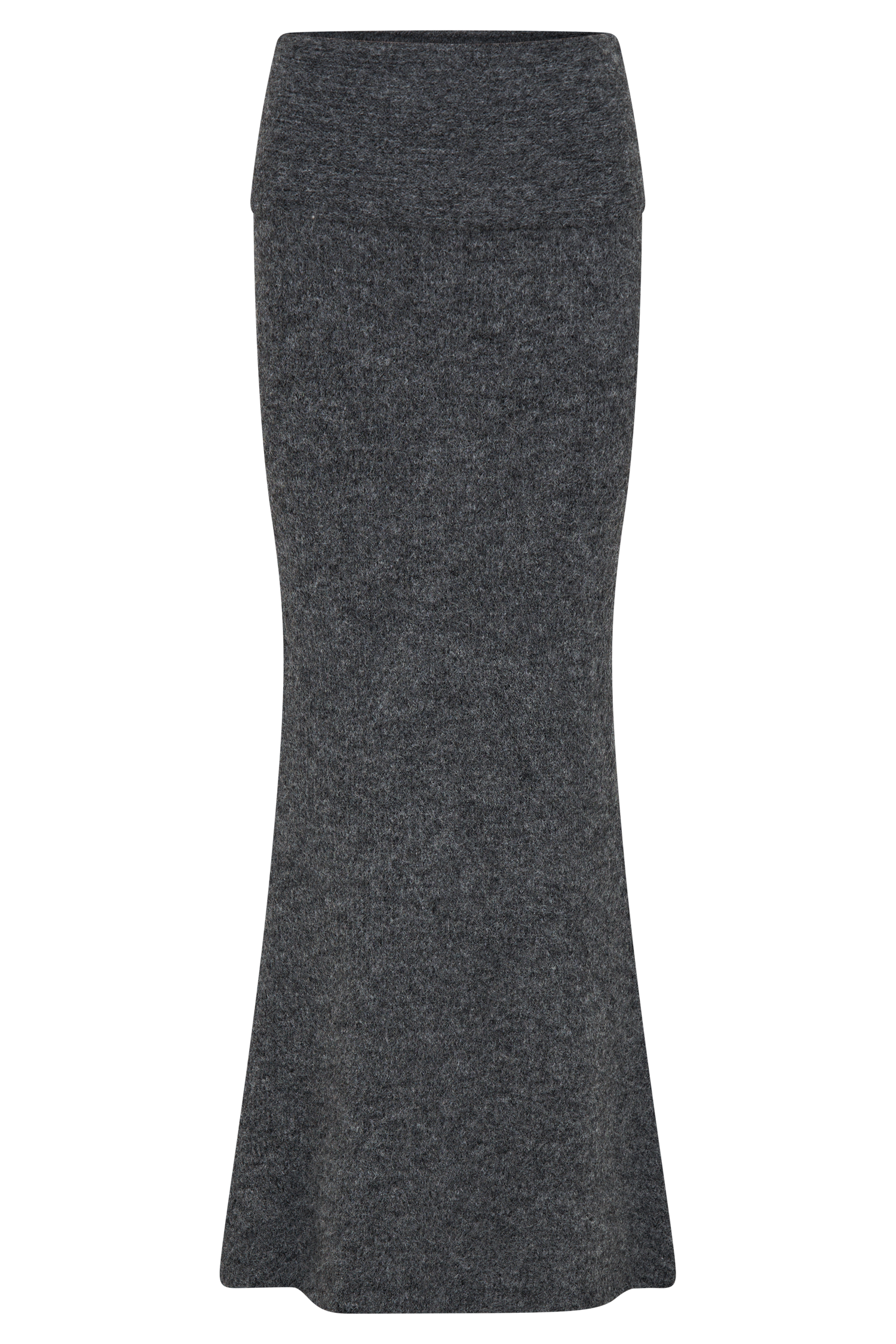 Charlotte Knit Maxi Skirt With Overlay - Charcoal #11