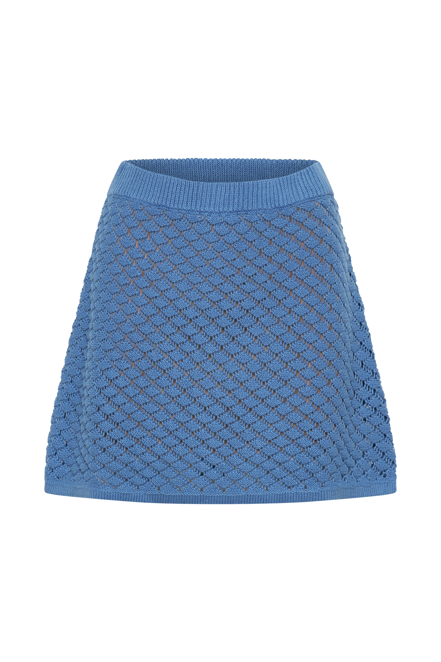 Lorenza Knit A-Line Mini Skirt - Periwinkle