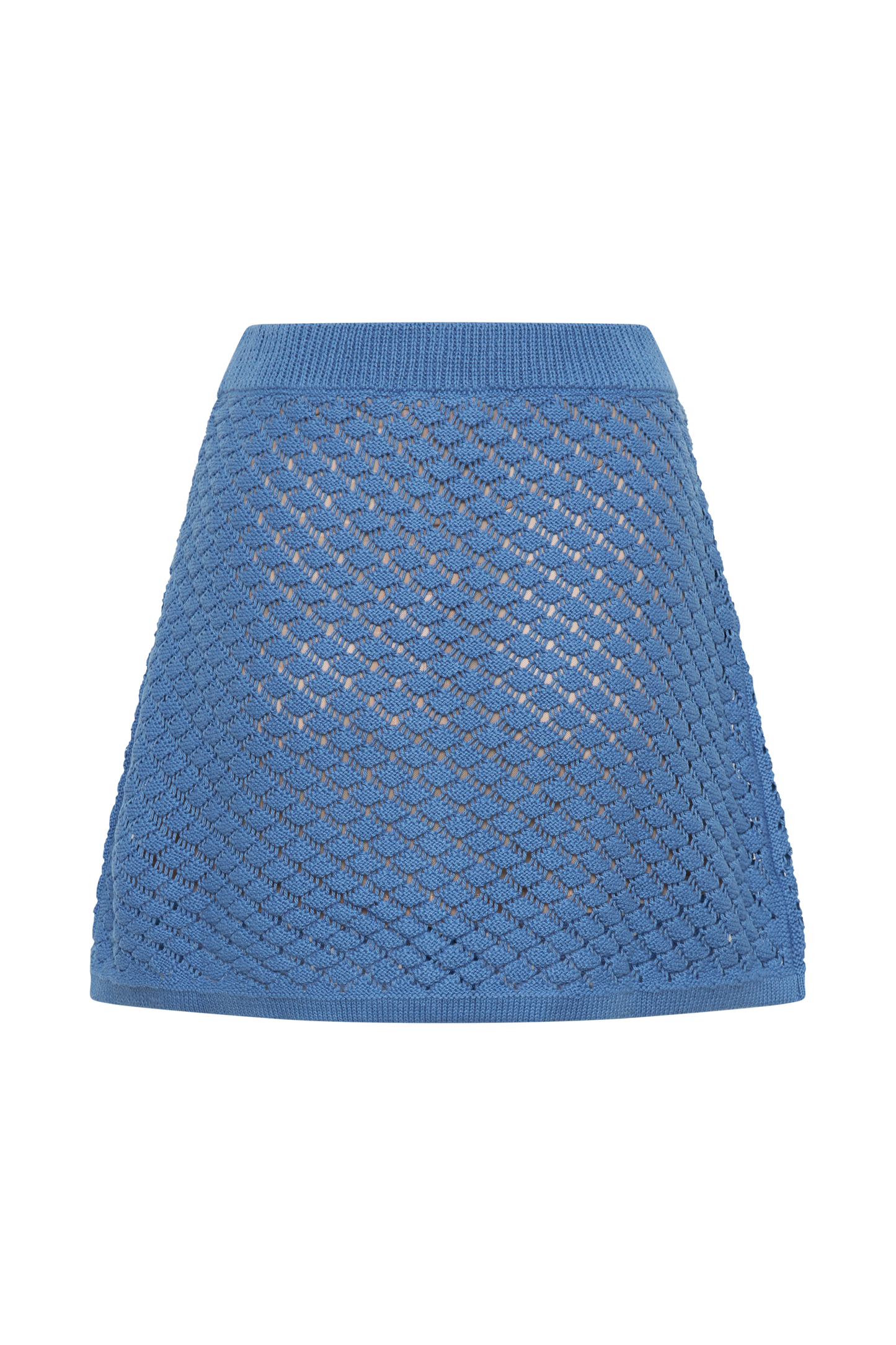 Lorenza Knit A-Line Mini Skirt - Periwinkle