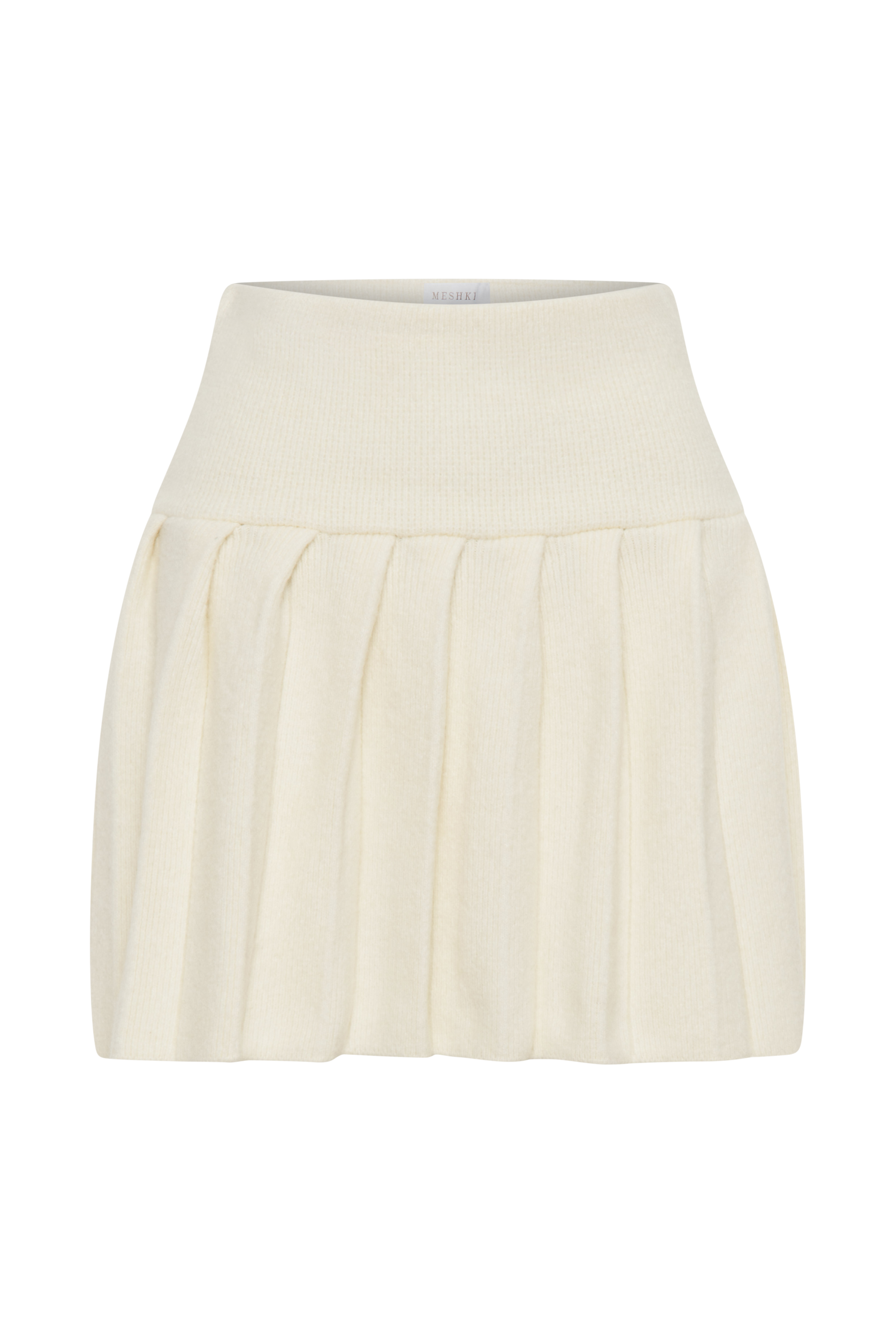Dionne Pleated Knit Mini Skirt - Ivory Marle #11