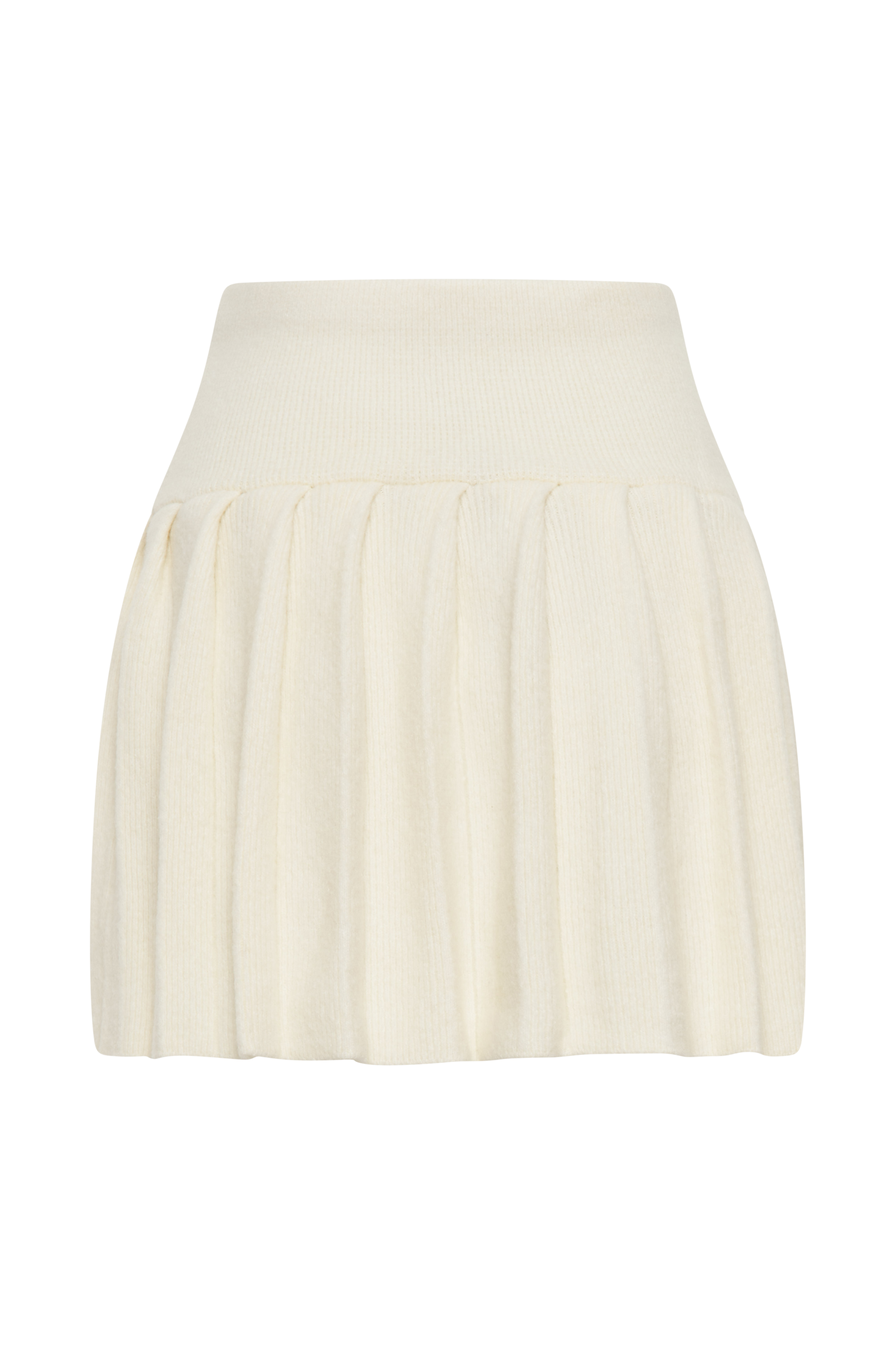 Dionne Pleated Knit Mini Skirt - Ivory Marle #10