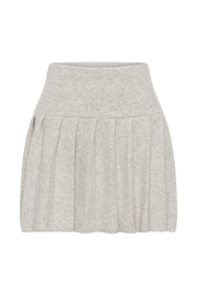 Dionne Pleated Knit Mini Skirt - Heather Grey Marle