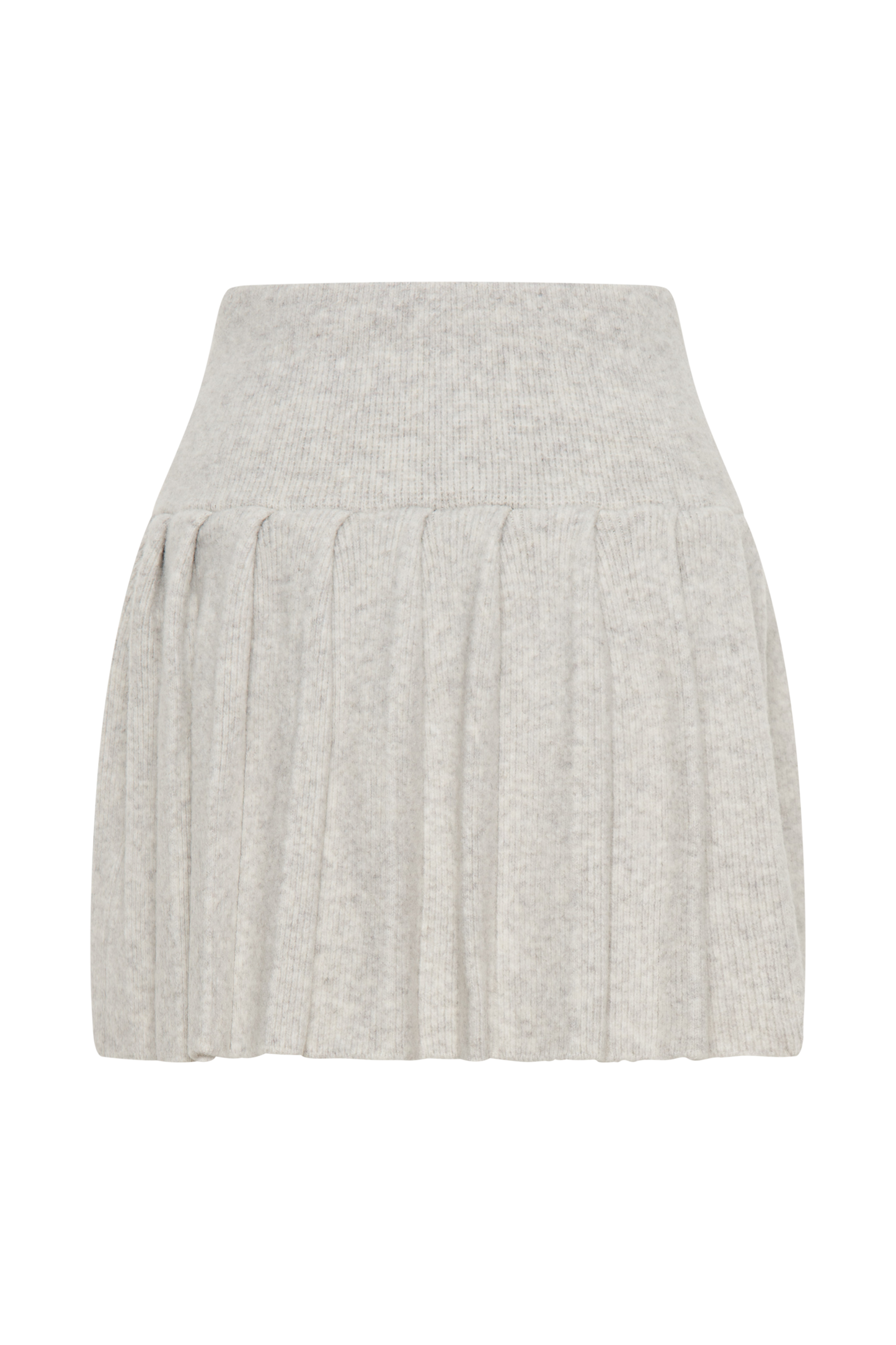 Dionne Pleated Knit Mini Skirt - Heather Grey Marle