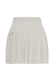 Dionne Pleated Knit Mini Skirt - Heather Grey Marle