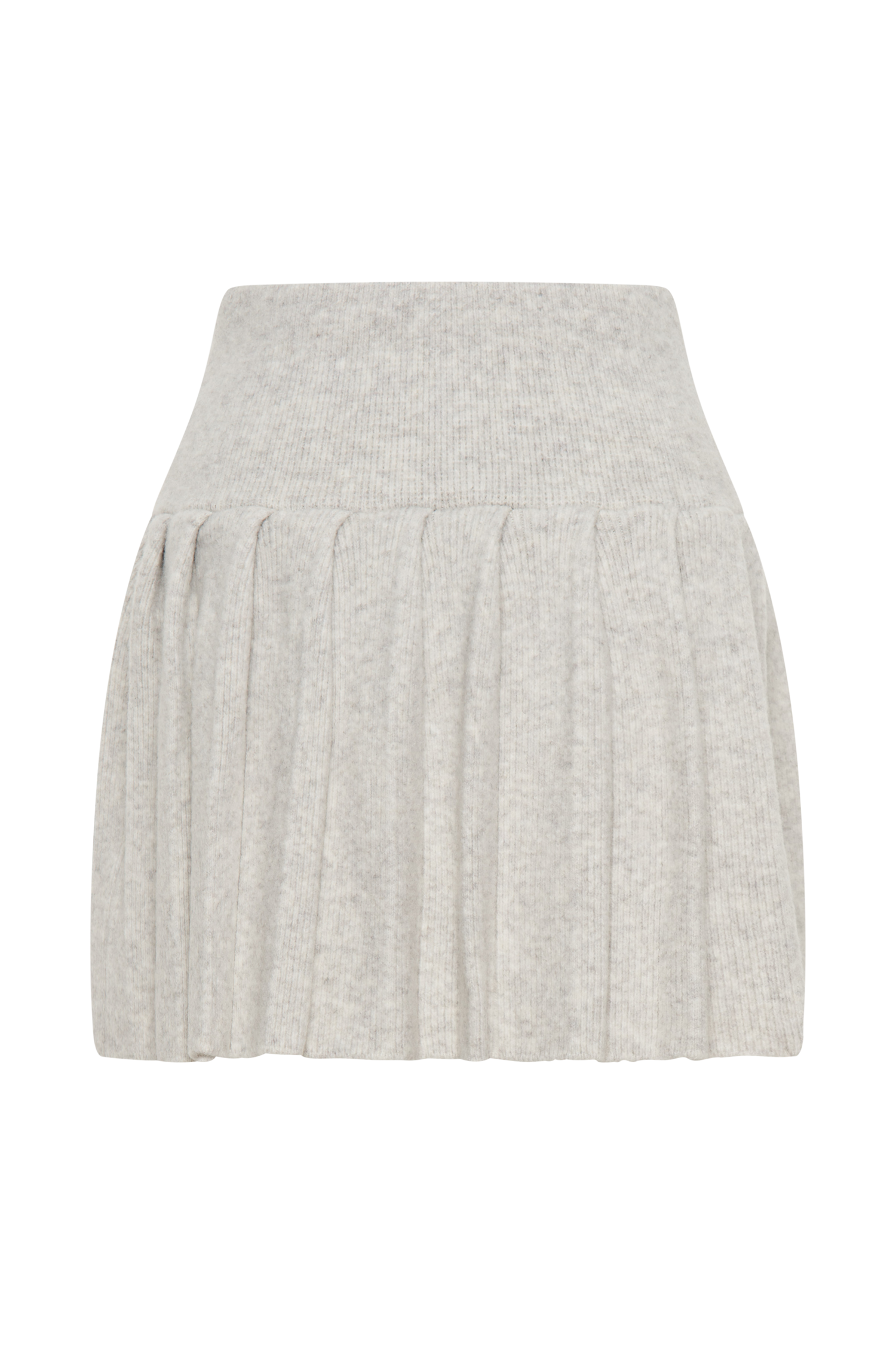 Dionne Pleated Knit Mini Skirt - Heather Grey Marle #8