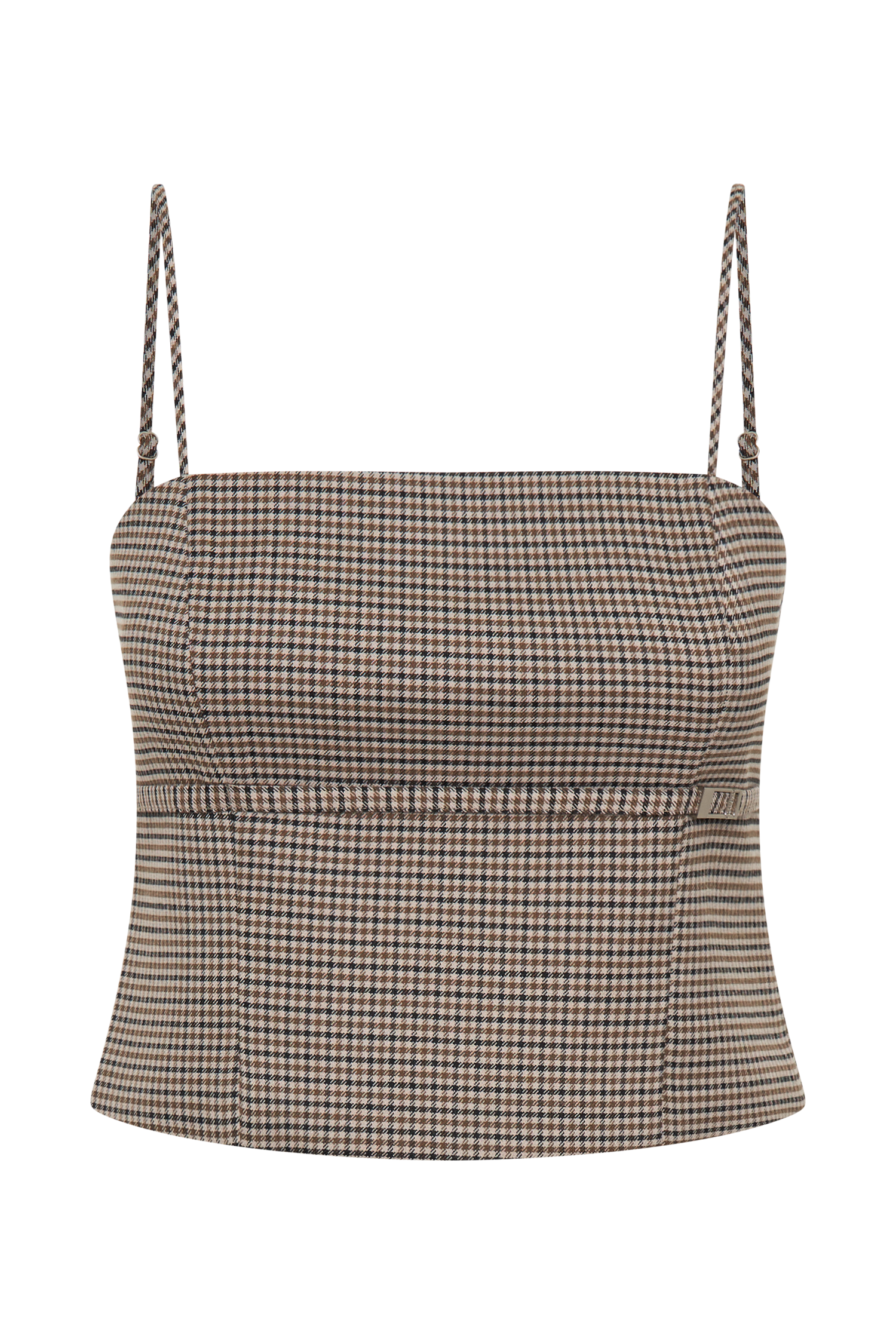 Aberley Crop Top - Tan Check #10