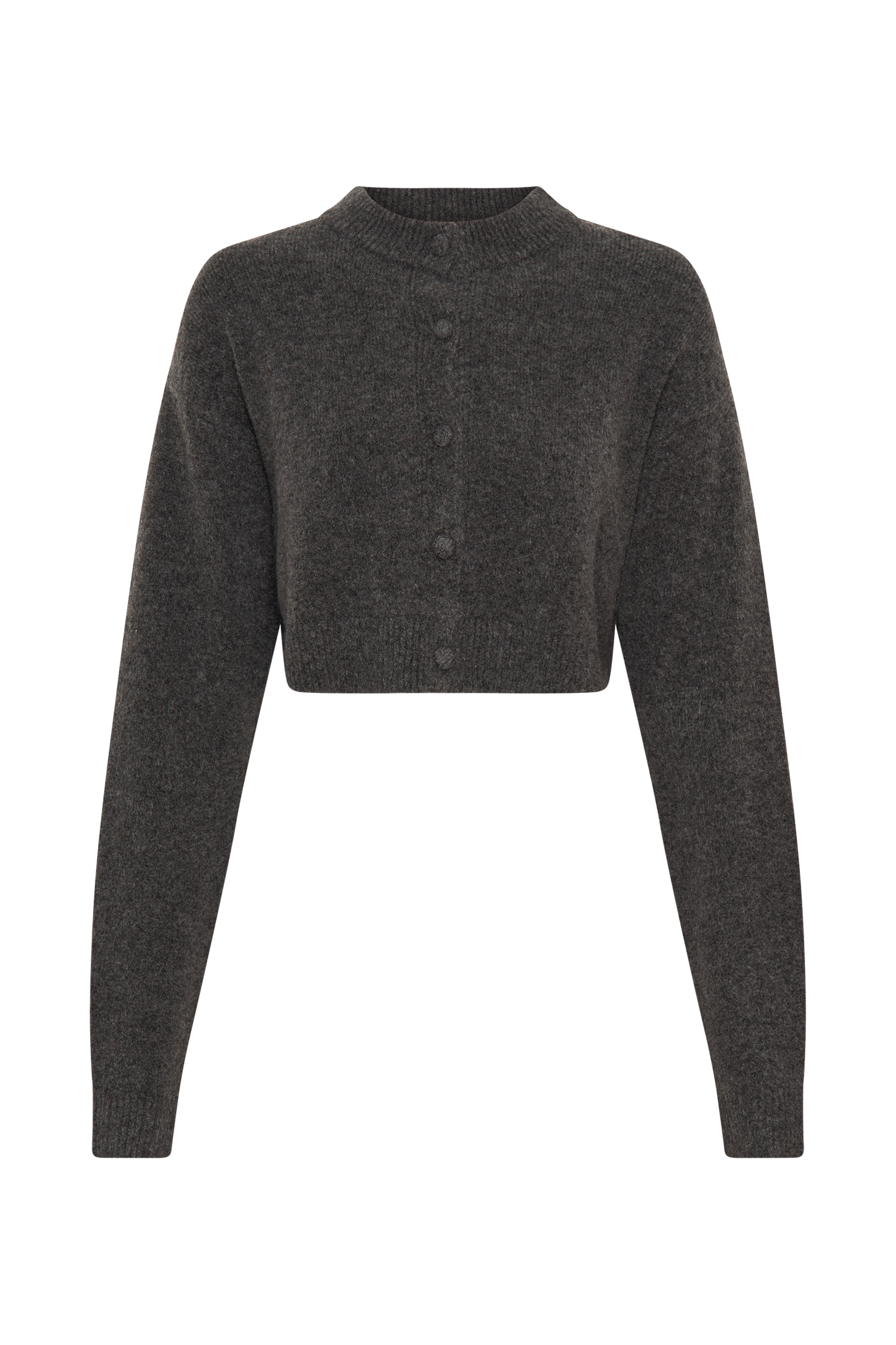 Shelby Knit Cardigan - Charcoal Marle