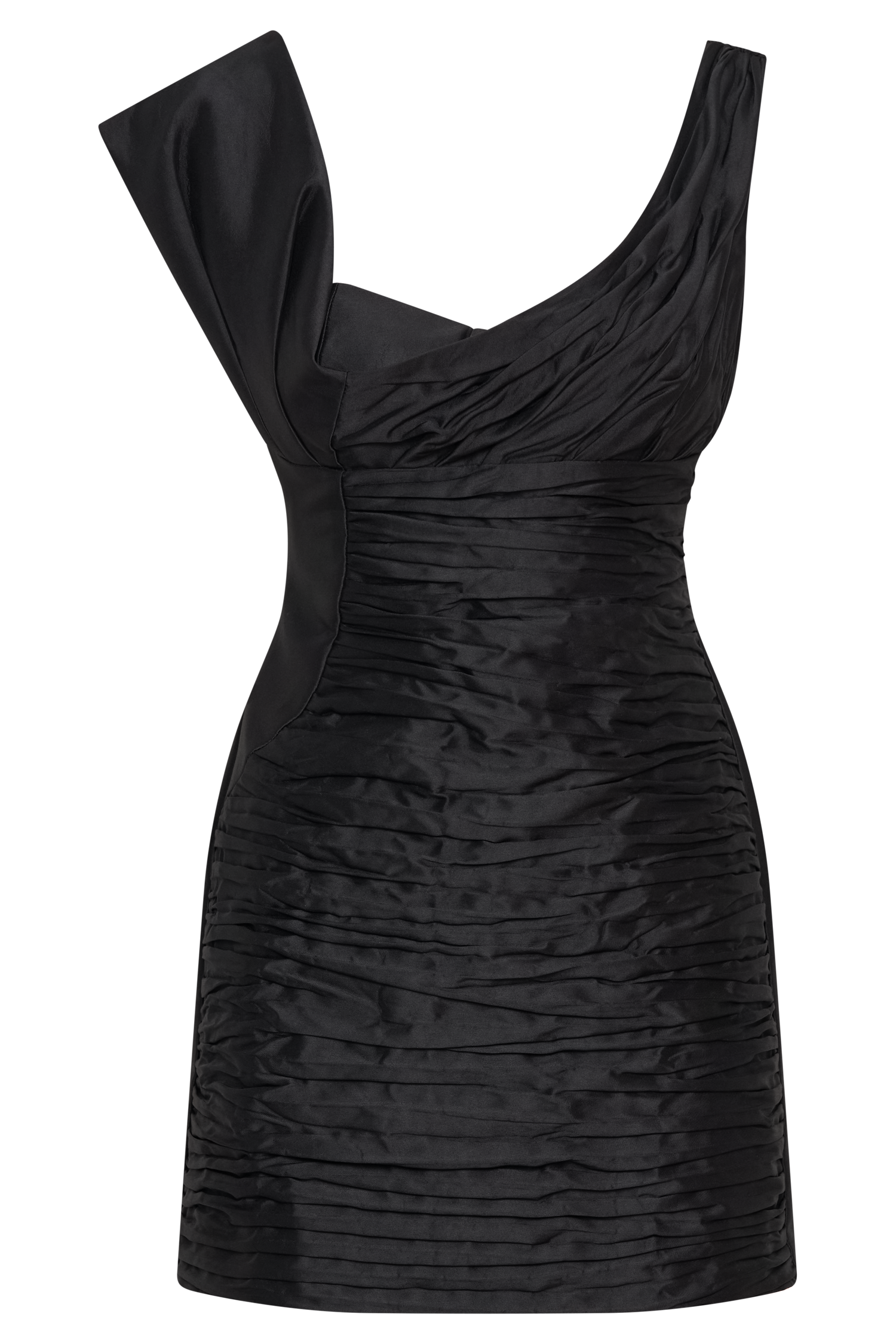 Farrah Structured Draped Mini Dress - Black #9