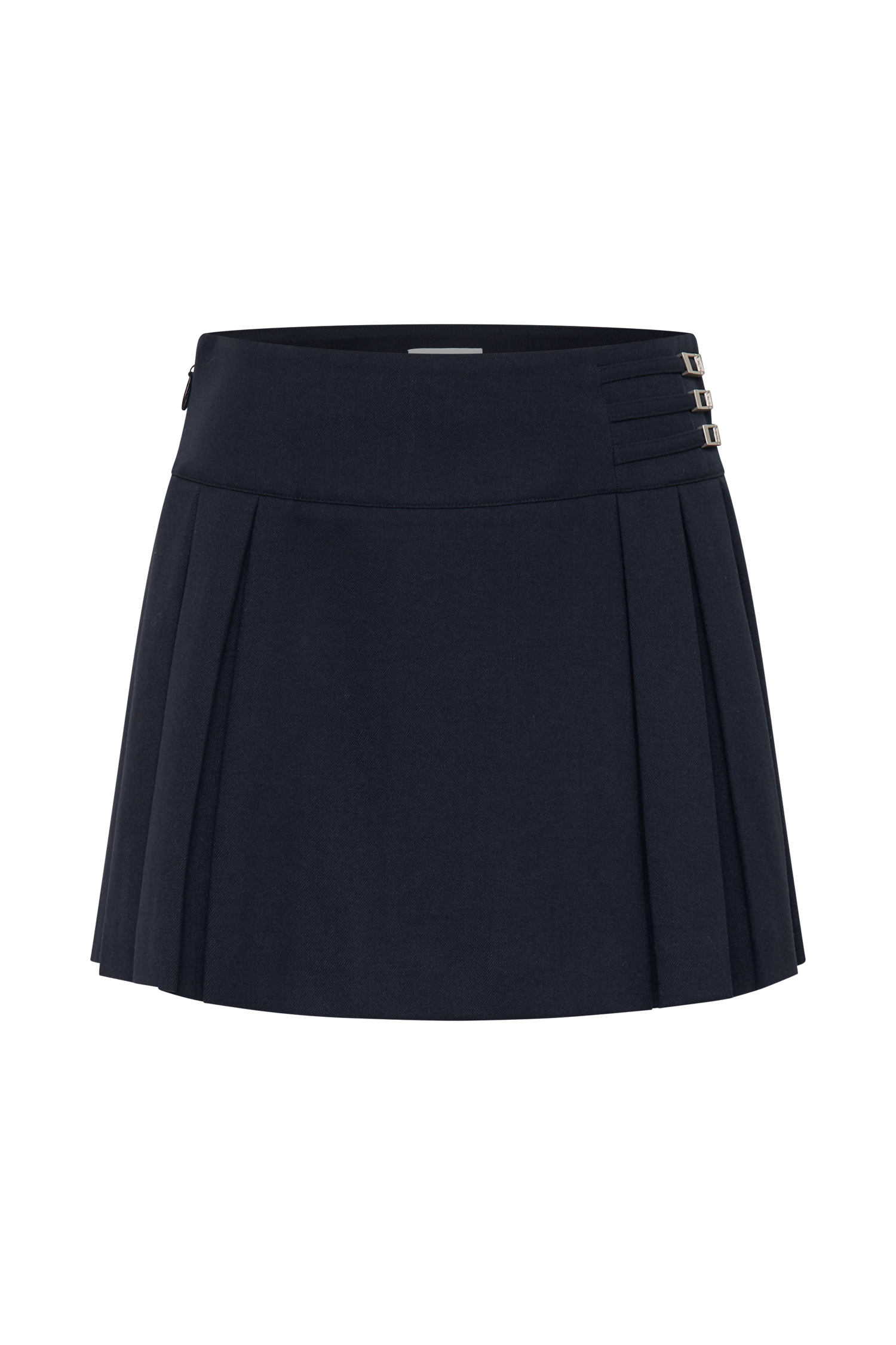 Angie Pleated Buckle Mini Skirt - Dark Navy #9