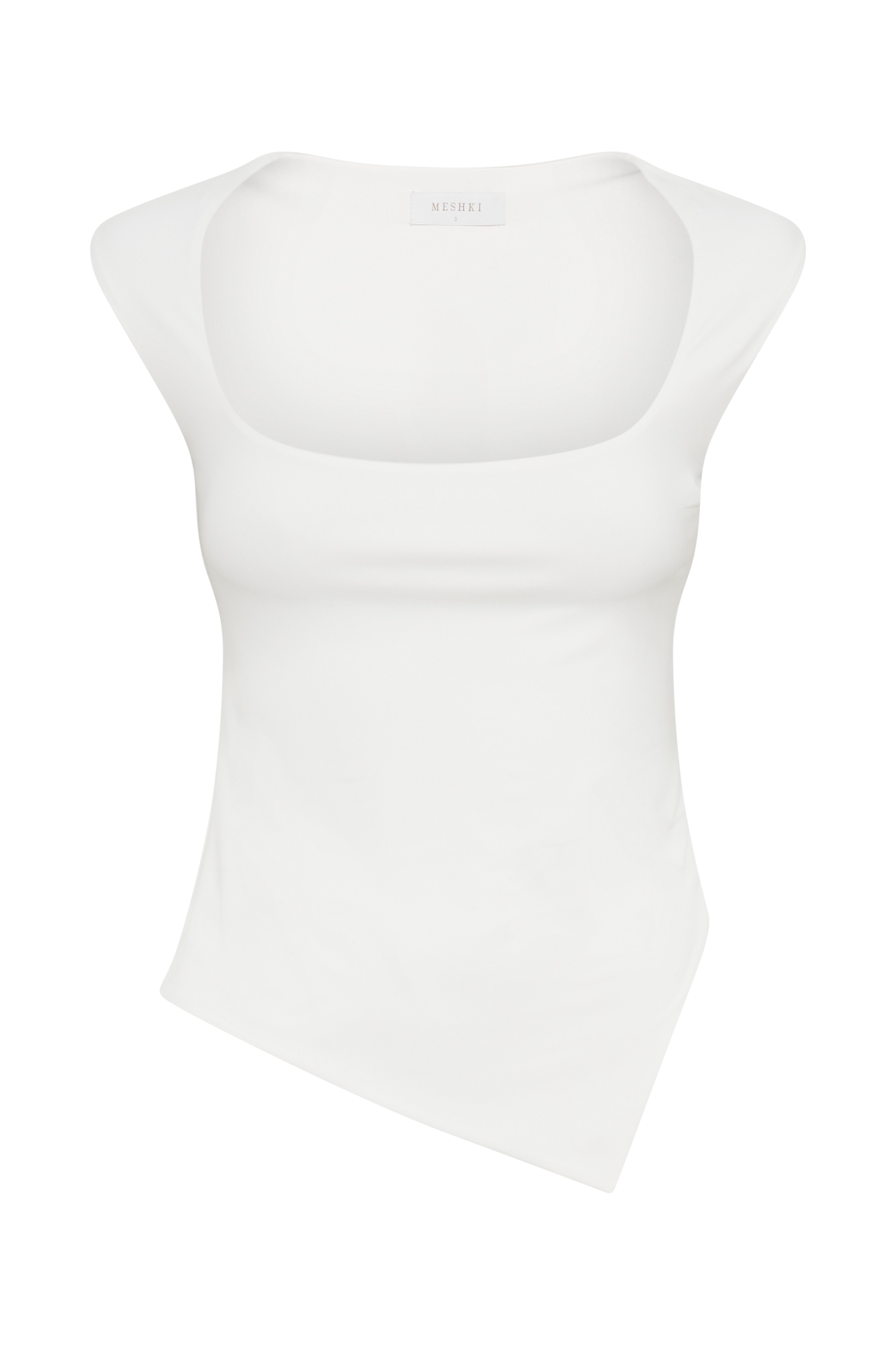 Lisette Asymmetric Recycled Nylon Top - White #11
