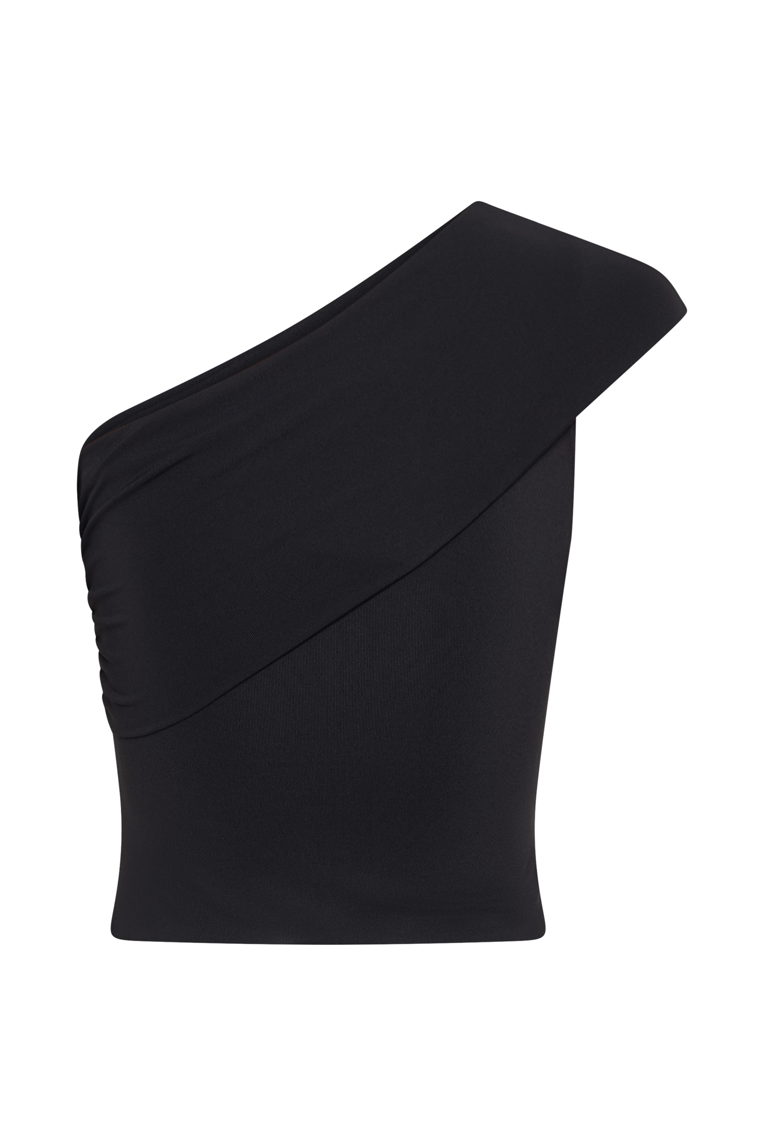 Solene One Shoulder Recycled Nylon Twist Top - Black #9
