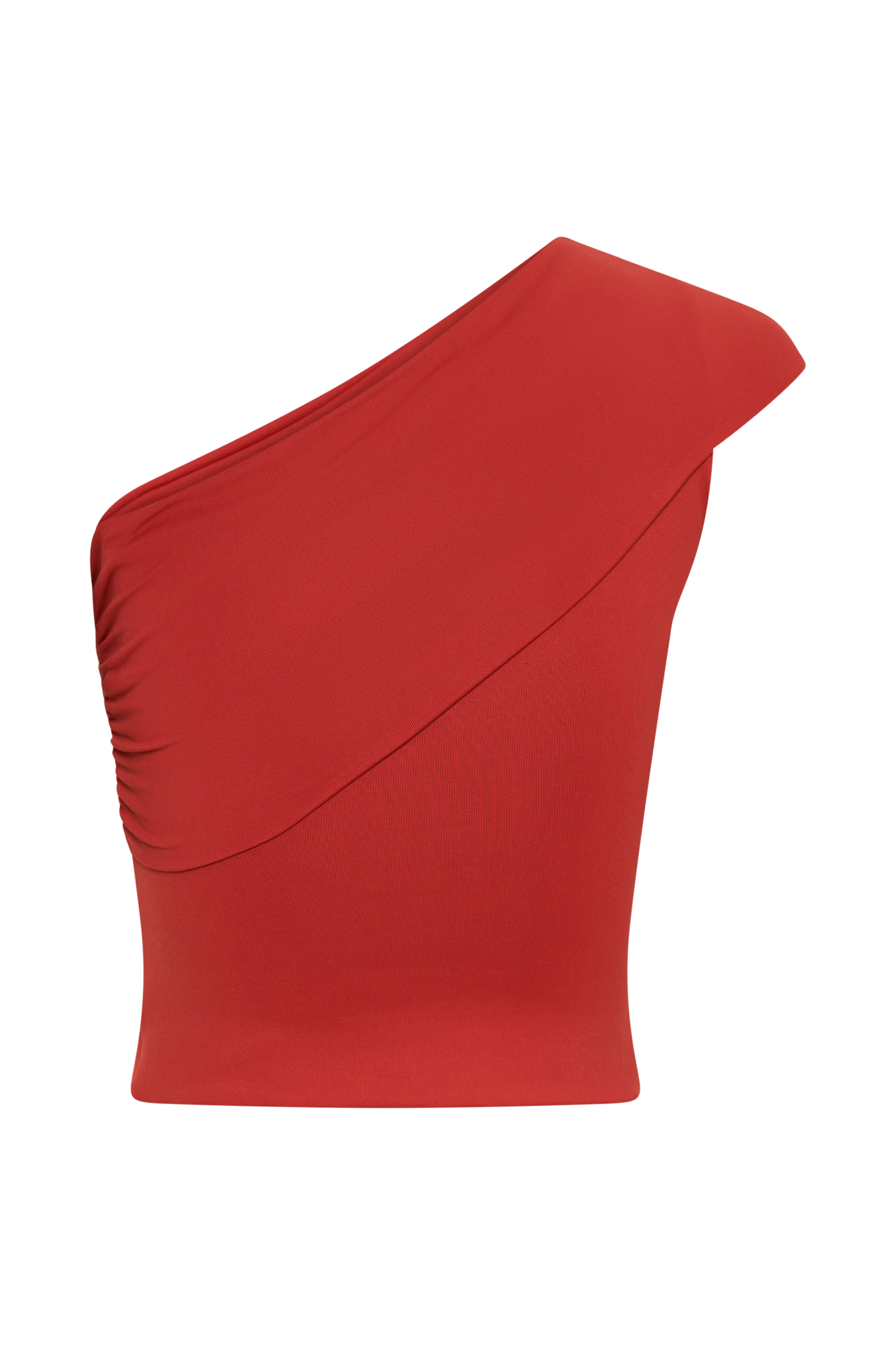 Solene One Shoulder Recycled Nylon Twist Top - Ruby